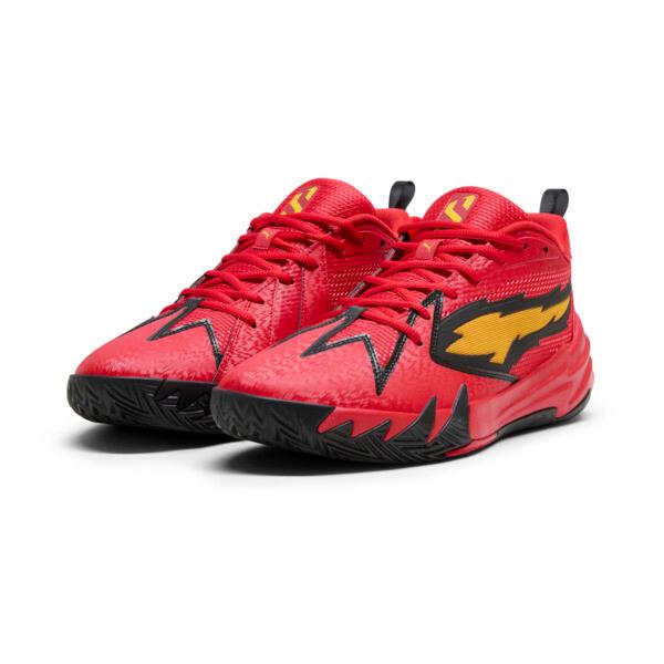 PUMA Scoot Zeros Retro Portland Men's Basketball Shoes in For All Time Red/Yellow Sizzle Product Image