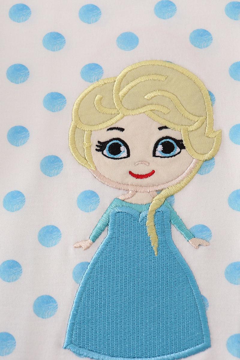 Blue character applique shorts set Product Image