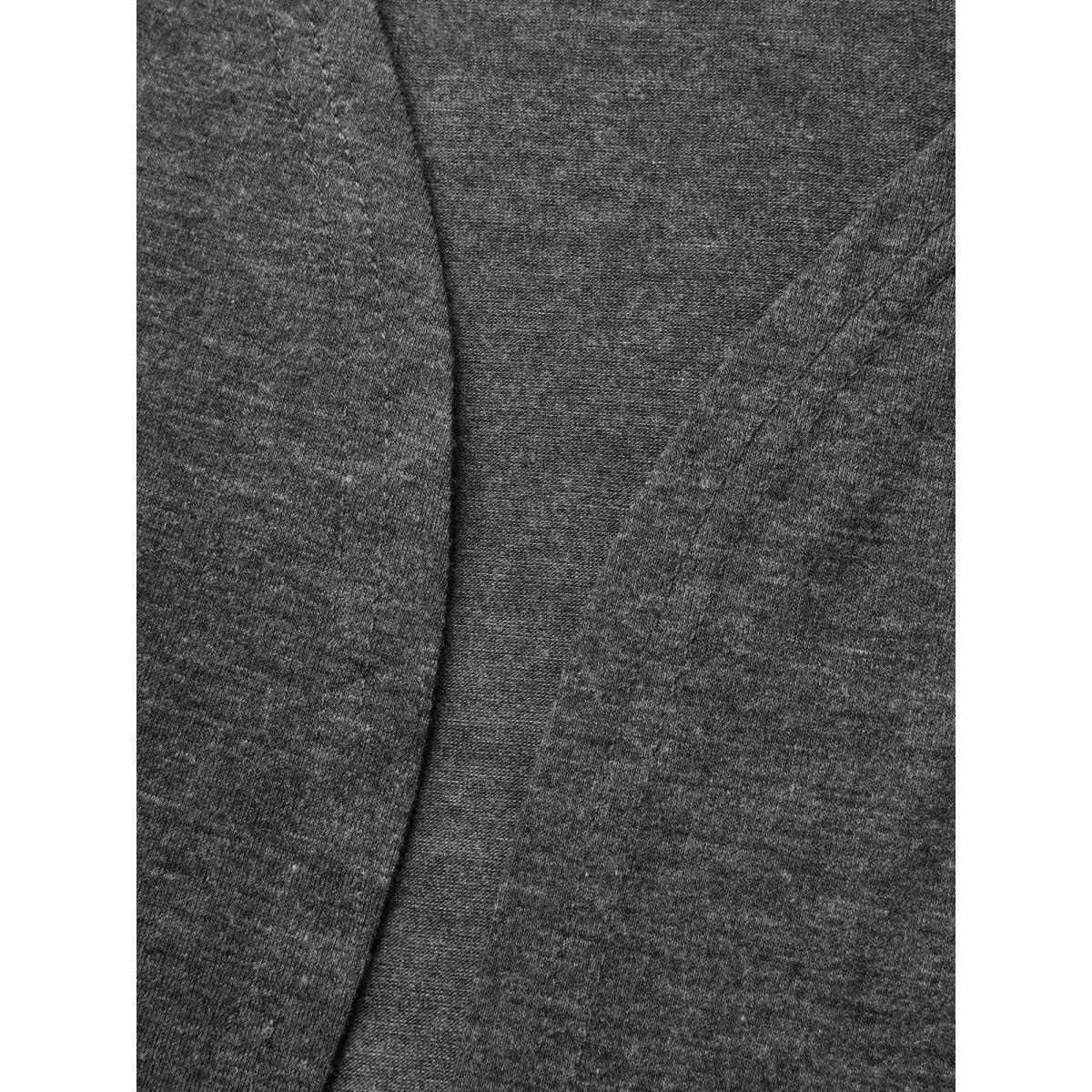 Plus Size Flared Sleeve Open-Front Kimono Cardigan Women DimGray Leisure Non Casual Kimonos BloomChic 18-20/2X Product Image