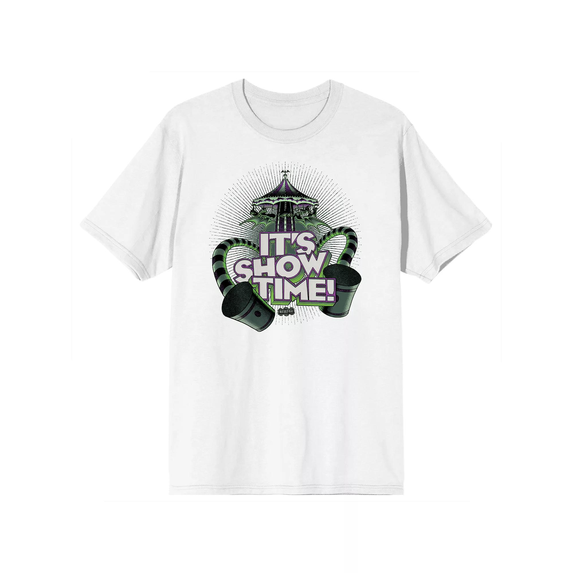 Men's Beetlejuice It's Show Time Tee, Size: Medium, White Product Image