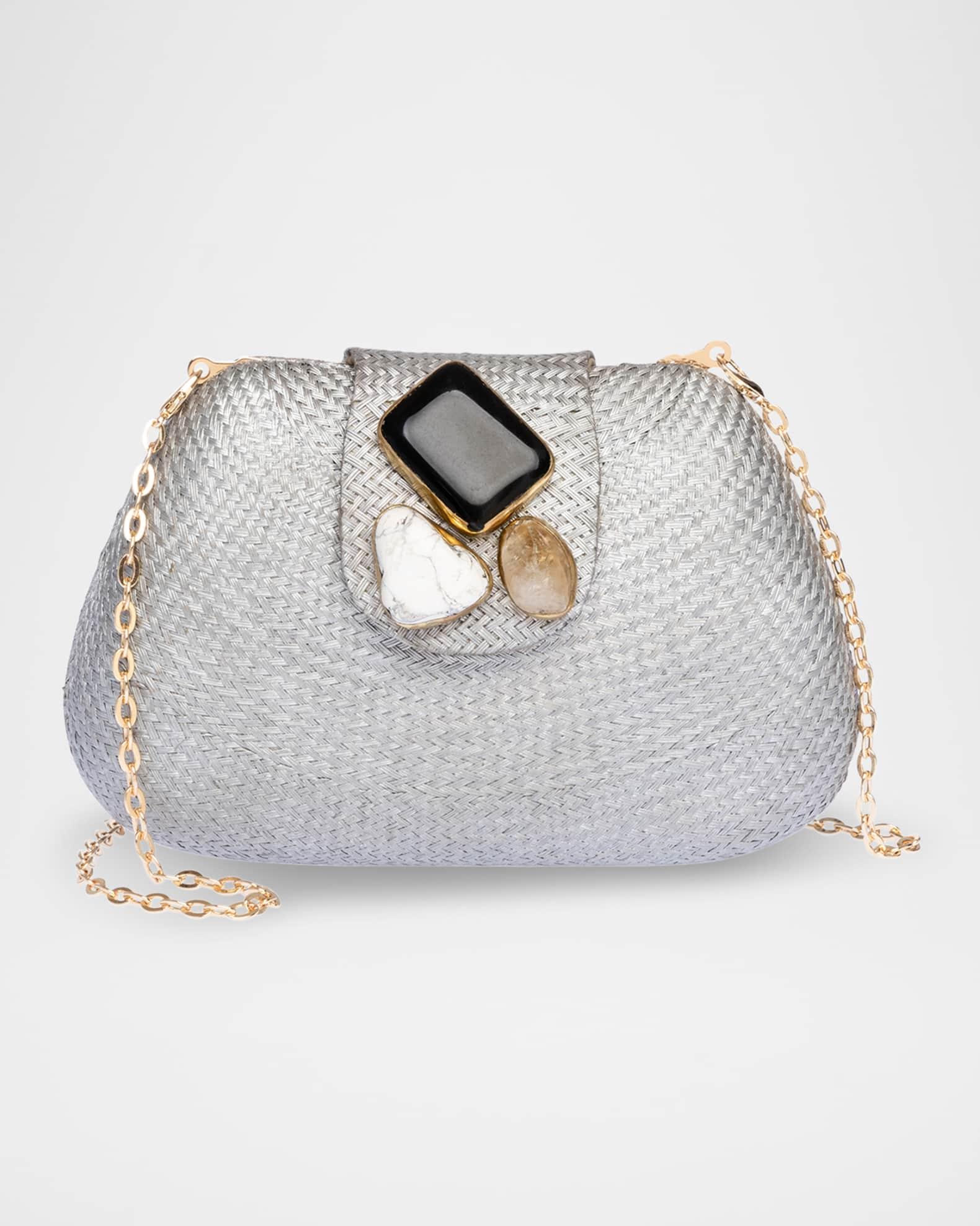 Tamu Stone Tassel Woven Clutch Bag Product Image