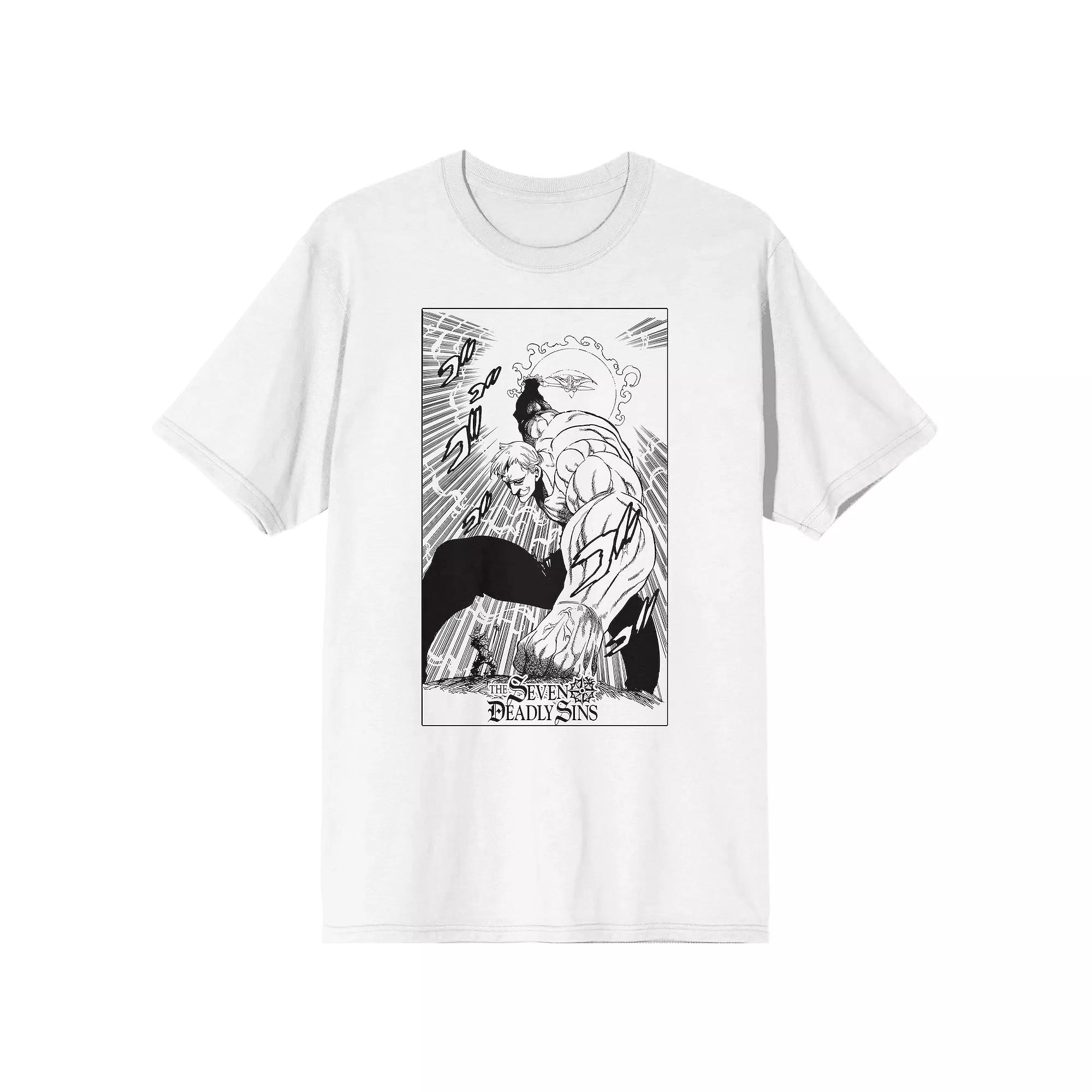 Men's Seven Deadly Sins Manga Short Sleeve Graphic Tee, Size: XXL, White Product Image