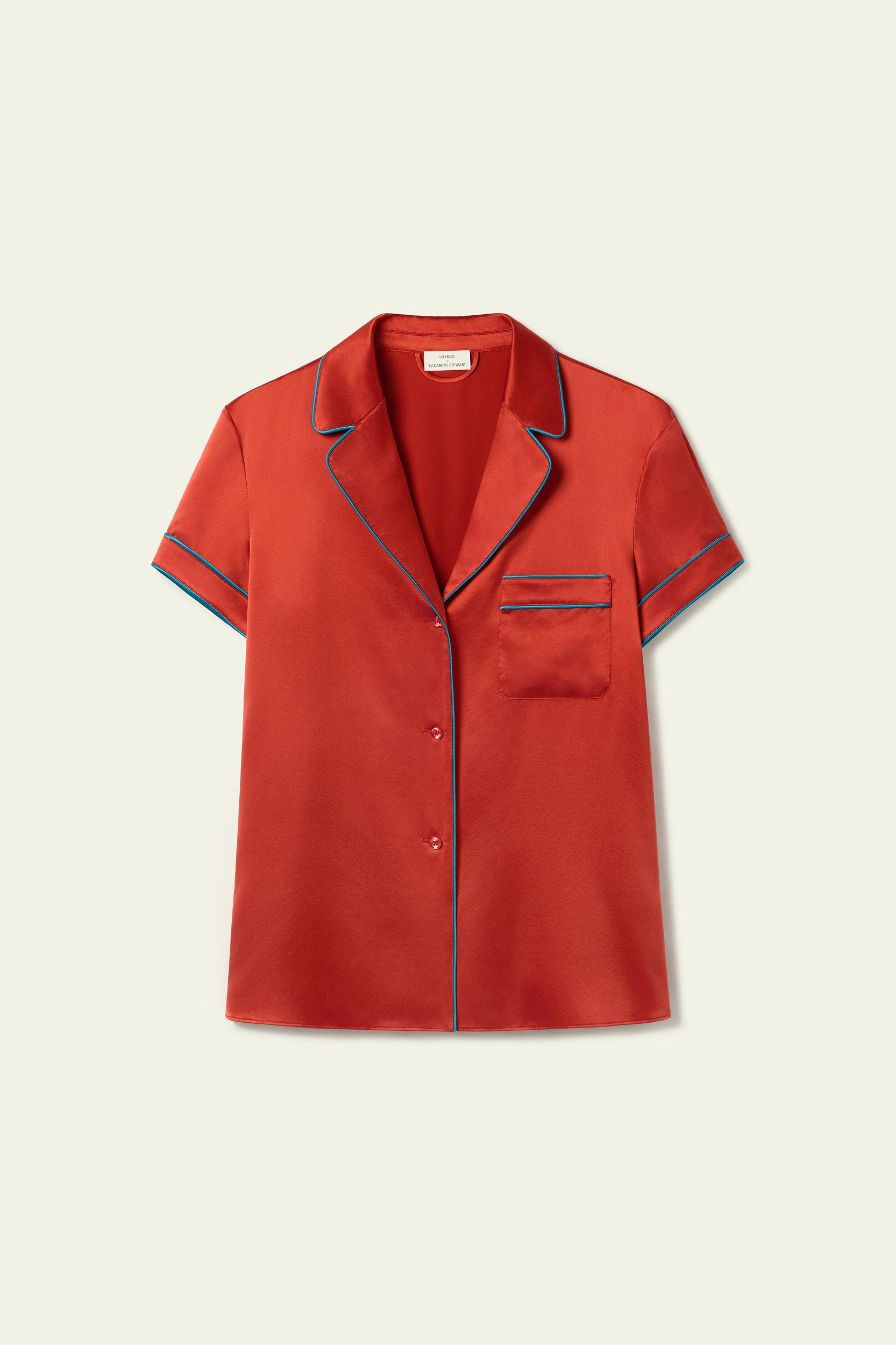 LSxES Contrast-Trimmed Silk Shirt Product Image