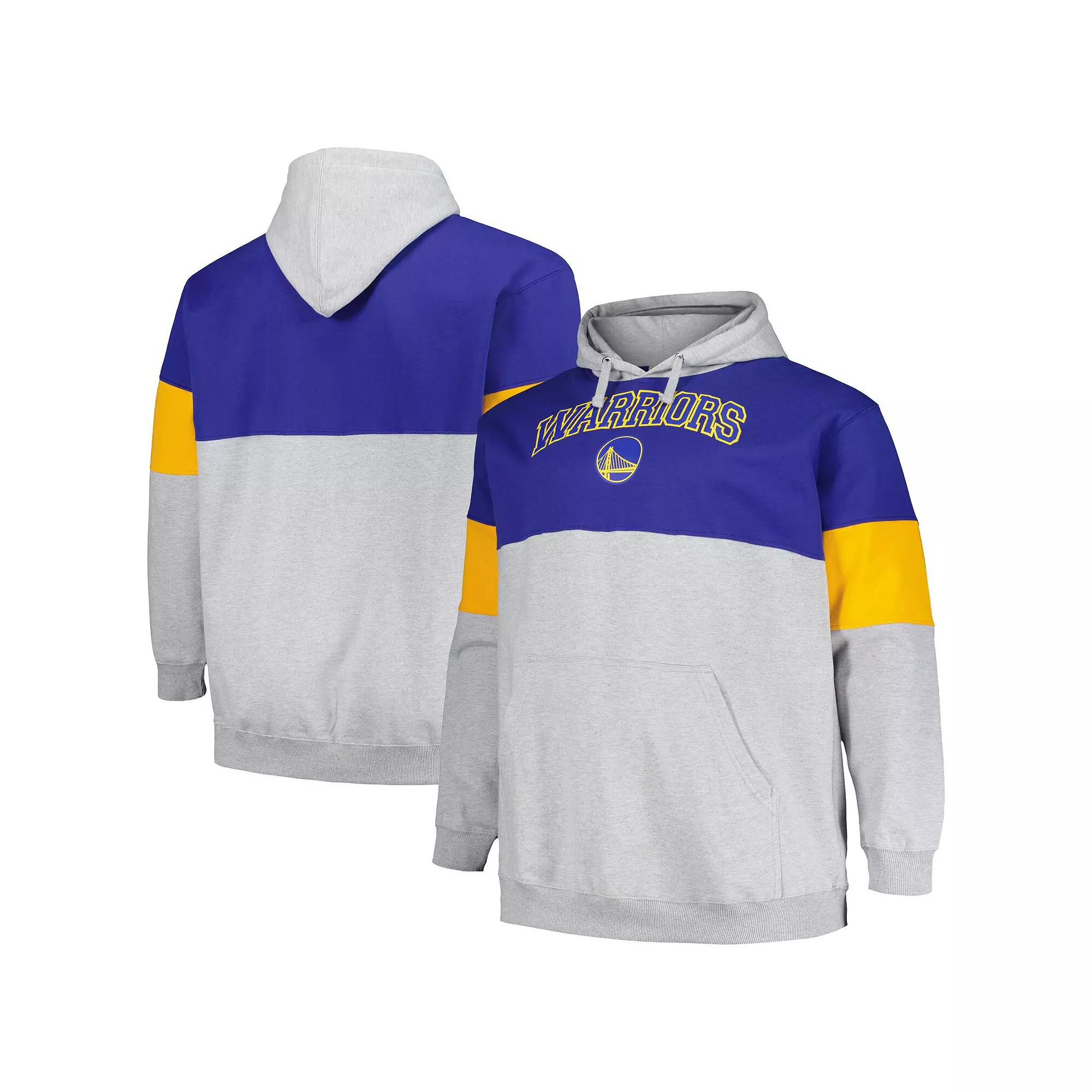 Men's Fanatics Branded Royal/Gold Golden State Warriors Big & Tall Pullover Hoodie, Size: 3XB, Blue Product Image