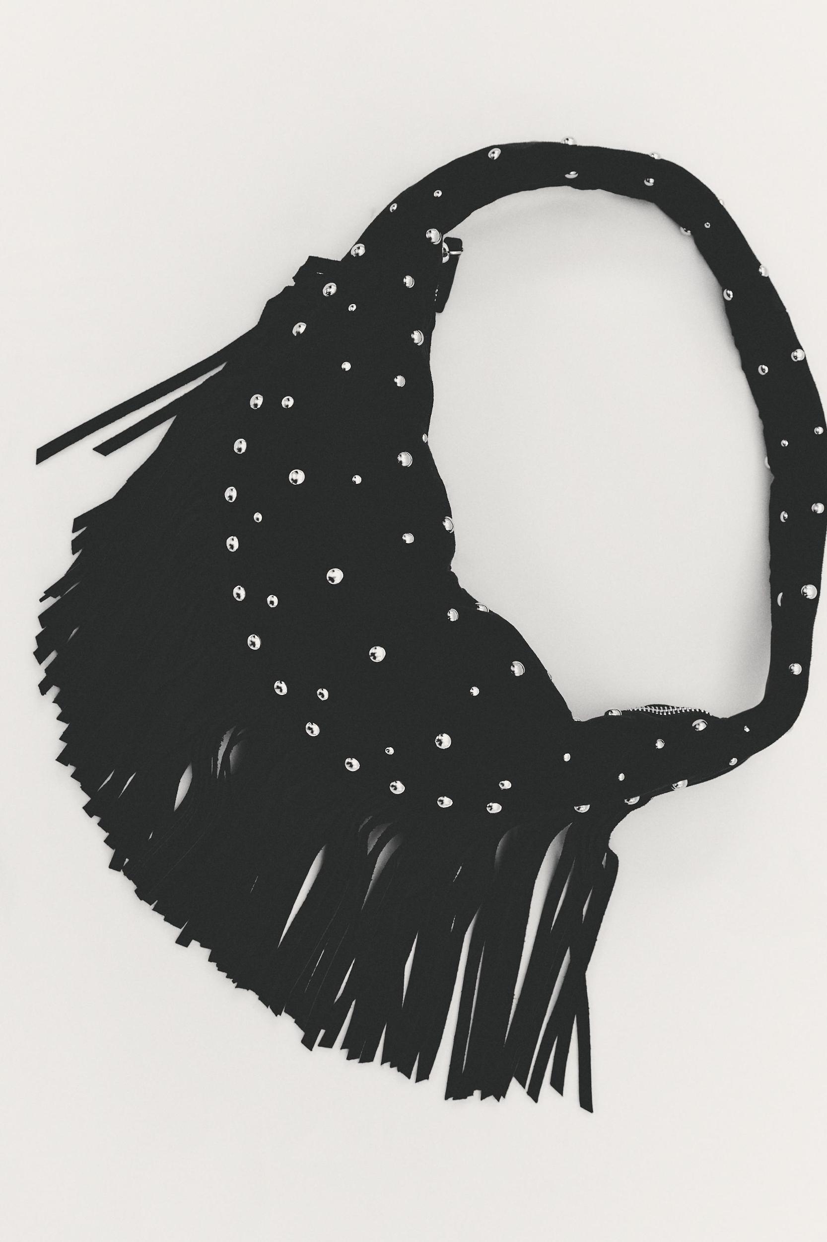 OVAL FRINGED STUDDED BAG Product Image