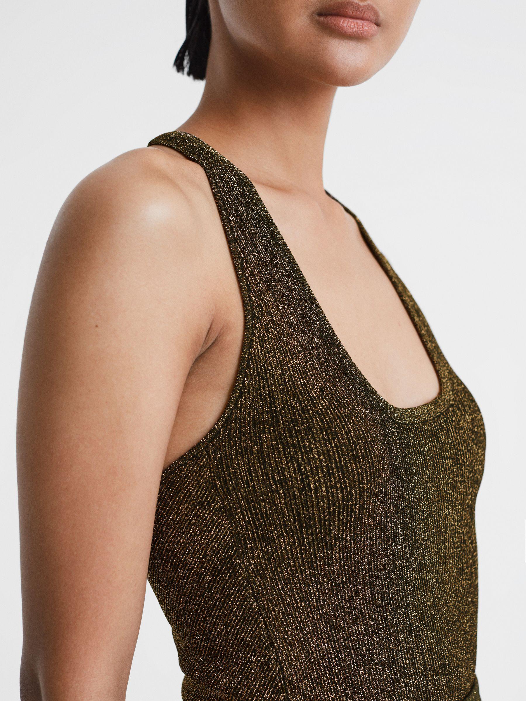 Metallic Racerback Vest in Bronze Product Image