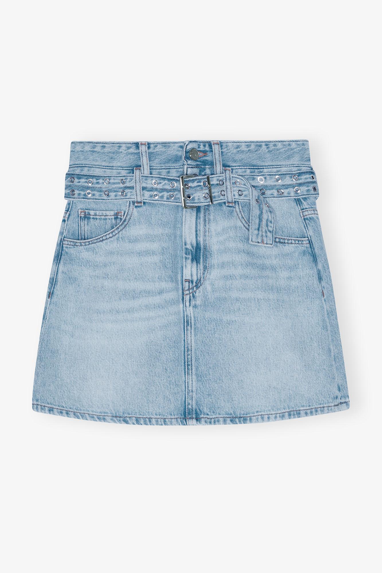 Light Blue Denim Mini Skirt Product Image