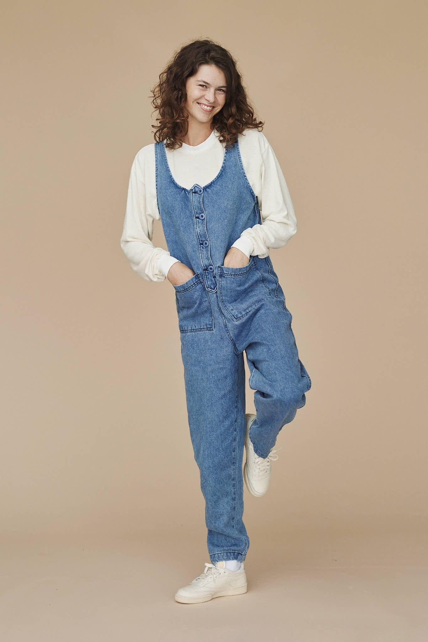 Denim Button Front Jumper Female Product Image