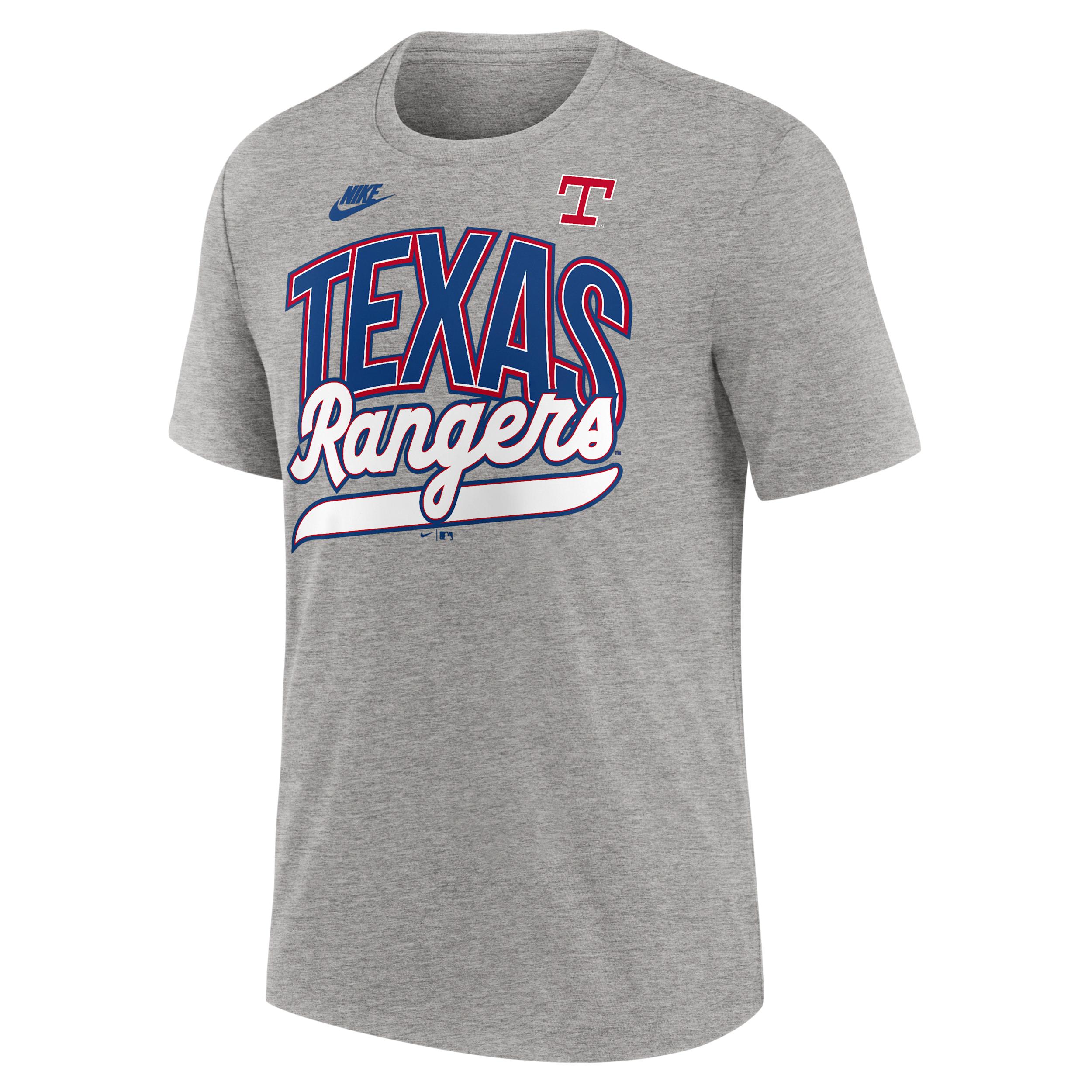 Men's Nike Heather Gray Texas Rangers Cooperstown Collection Retro Tri-Blend T-Shirt,  Product Image