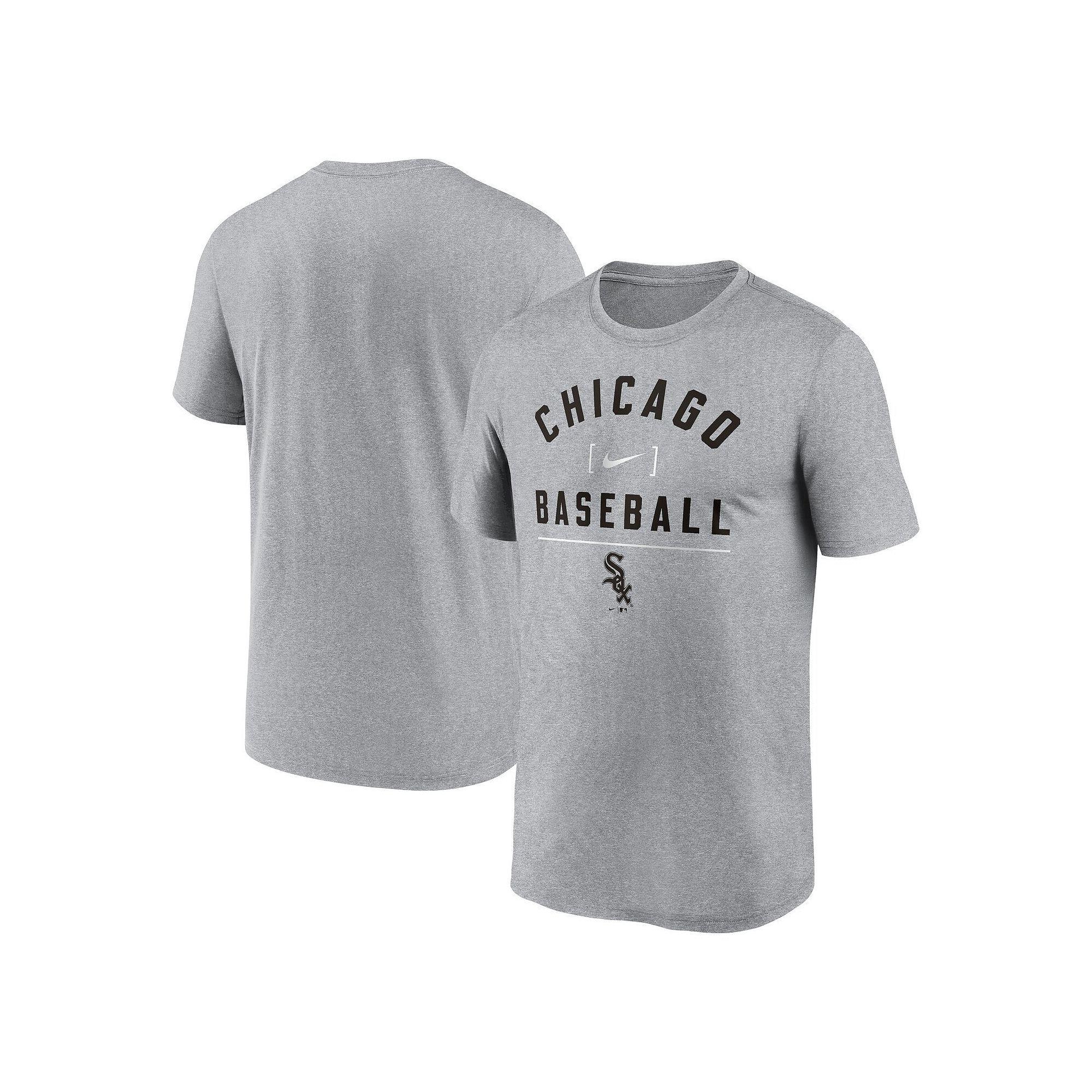 Men's Nike Heather Charcoal Chicago White Sox Arch Baseball Stack Performance T-Shirt,  Product Image