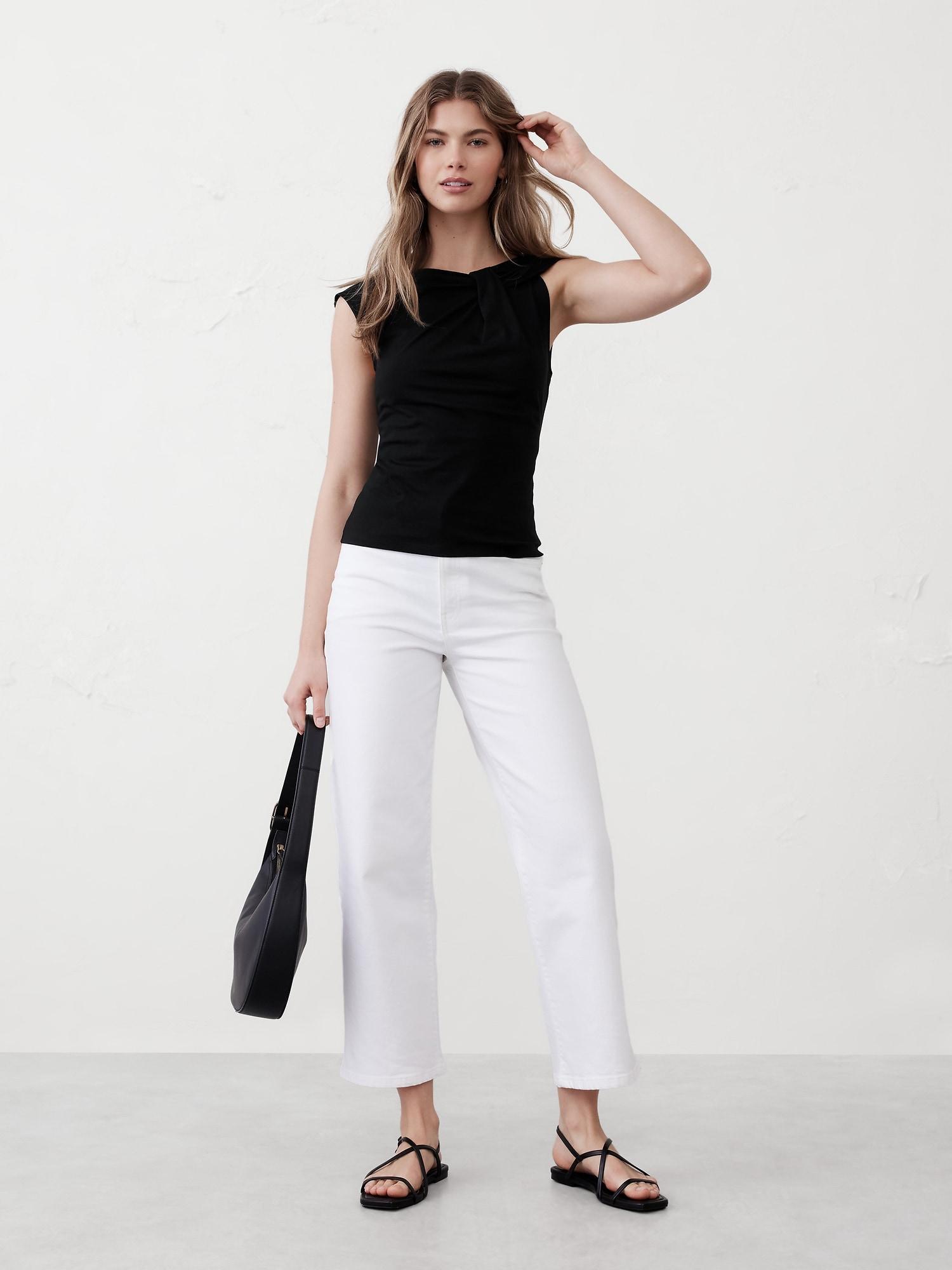 Premium Cotton Twist Shoulder Top Product Image