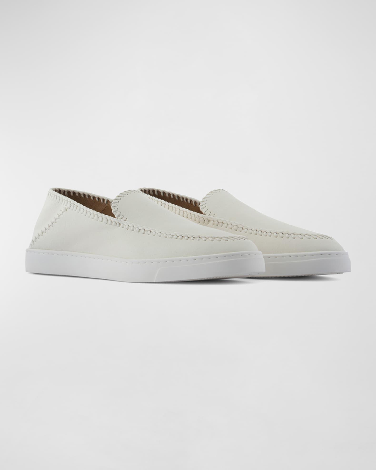 Men's Woven Leather Slip-On Sneakers Product Image