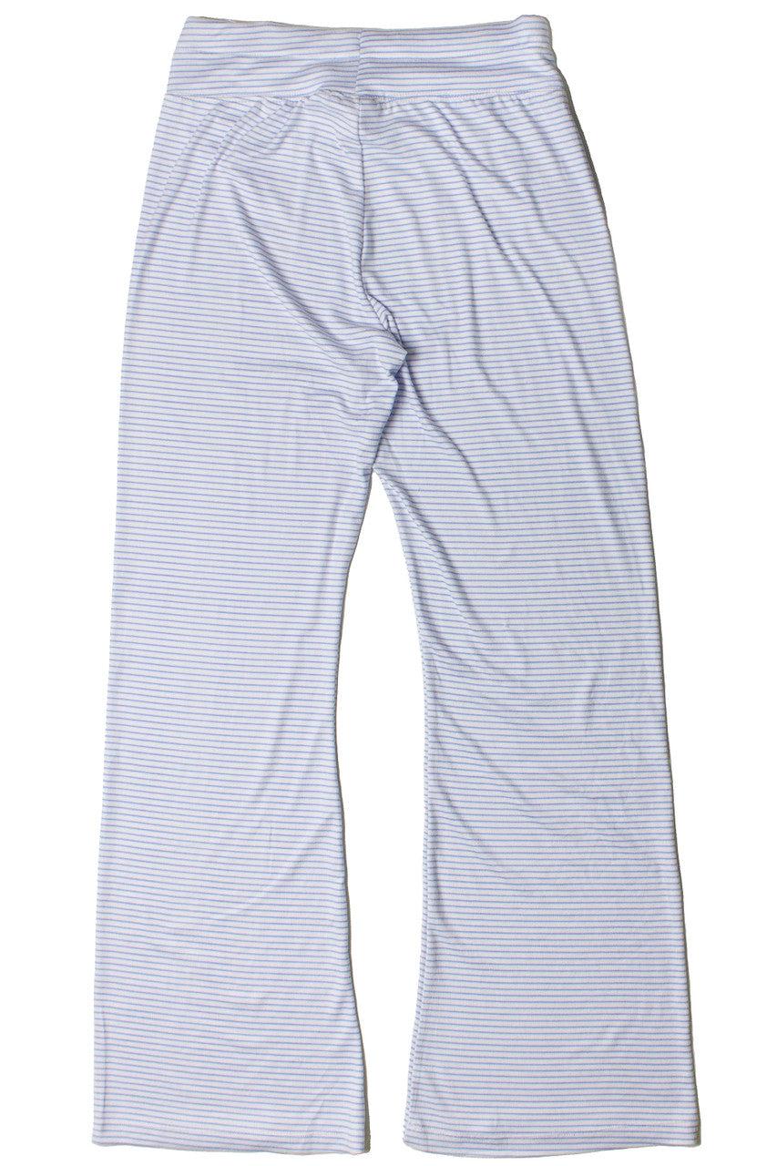 Blue Pinstripe Wide Leg Lounge Pants Product Image