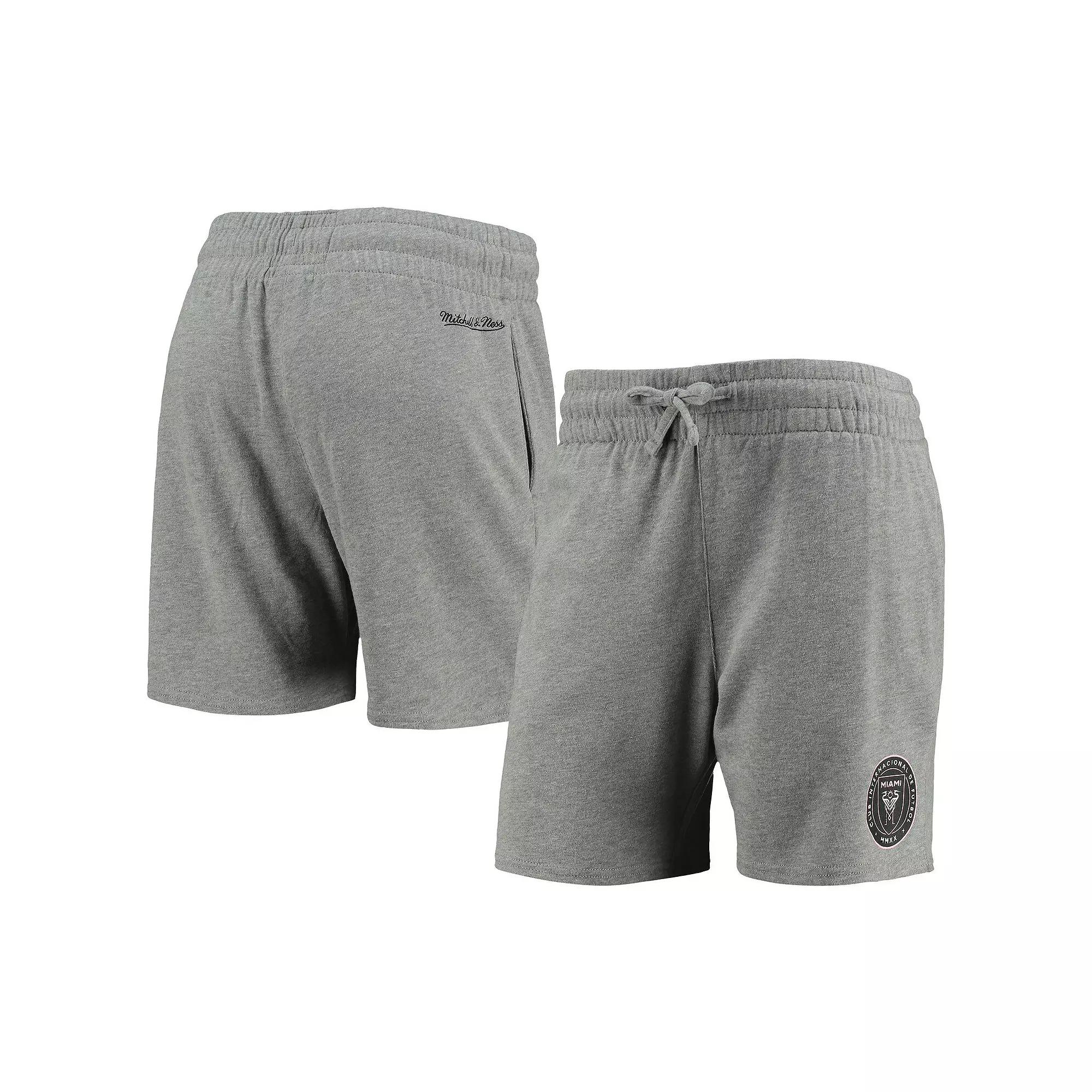 Women's Mitchell & Ness Heathered Gray Inter Miami CF Logo Shorts,  Product Image