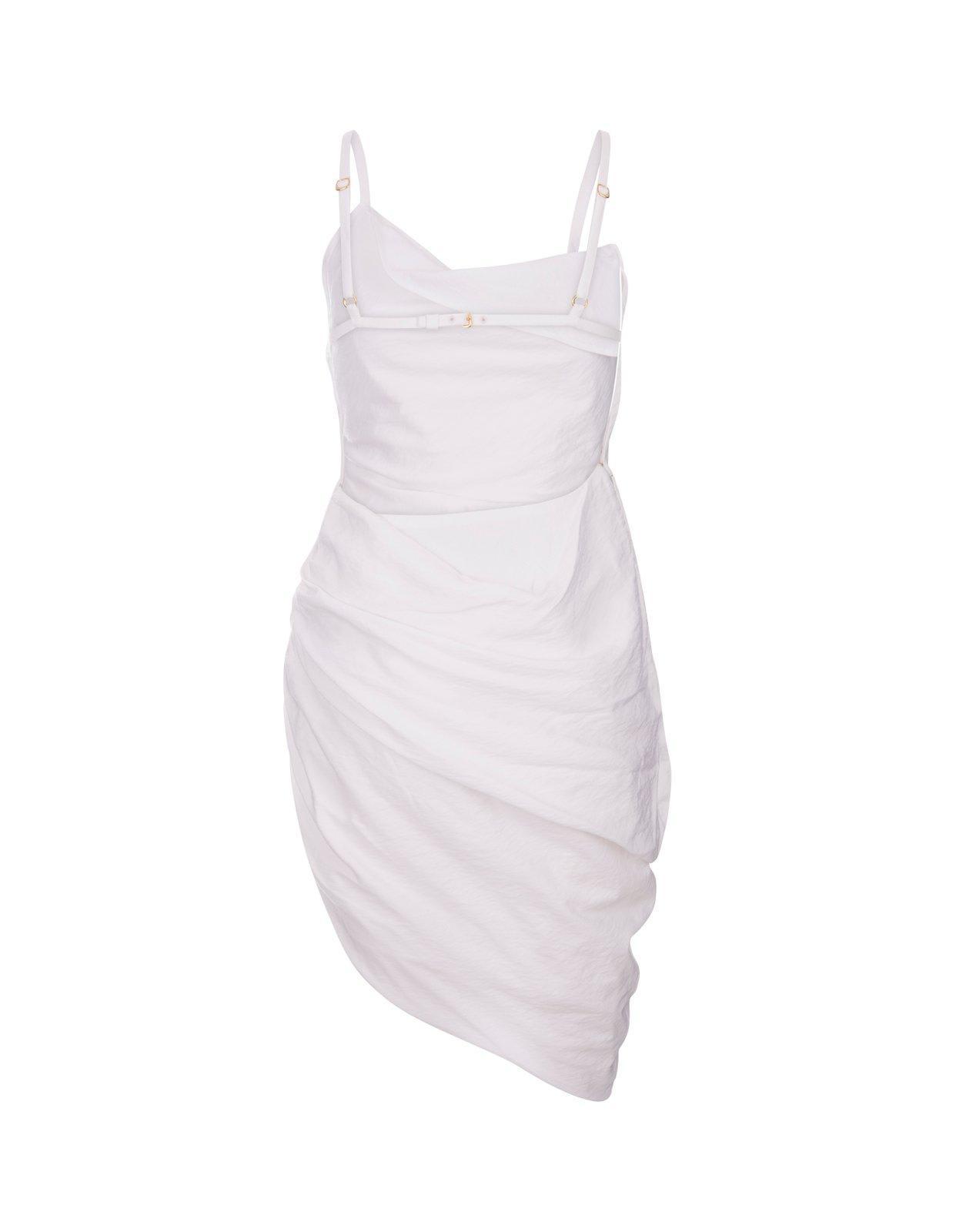JACQUEMUS La Robe Saudade Long Viscose Blend Dress In White Product Image