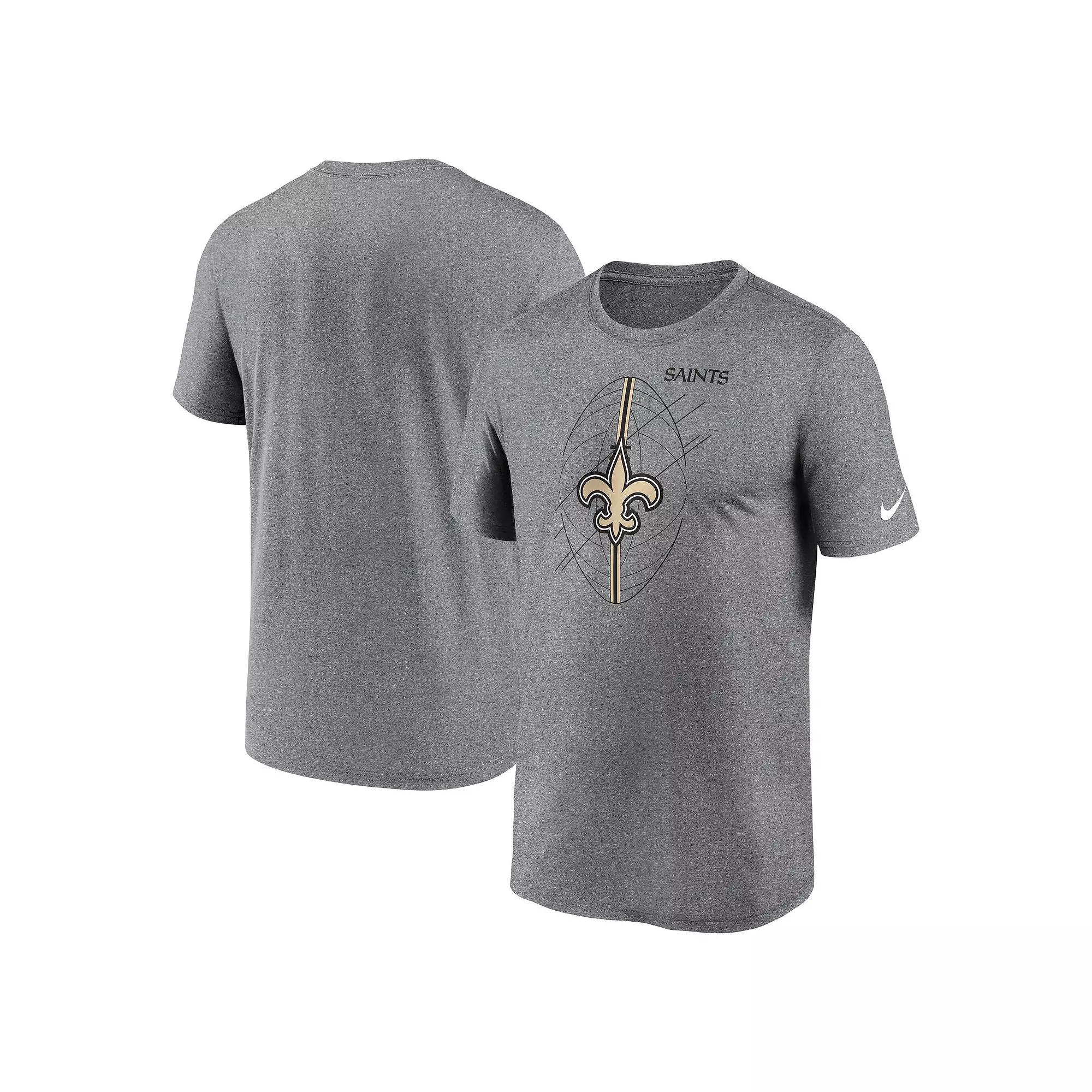 Mens Nike Heather Charcoal New Orleans Saints Legend Icon Performance T-Shirt Product Image