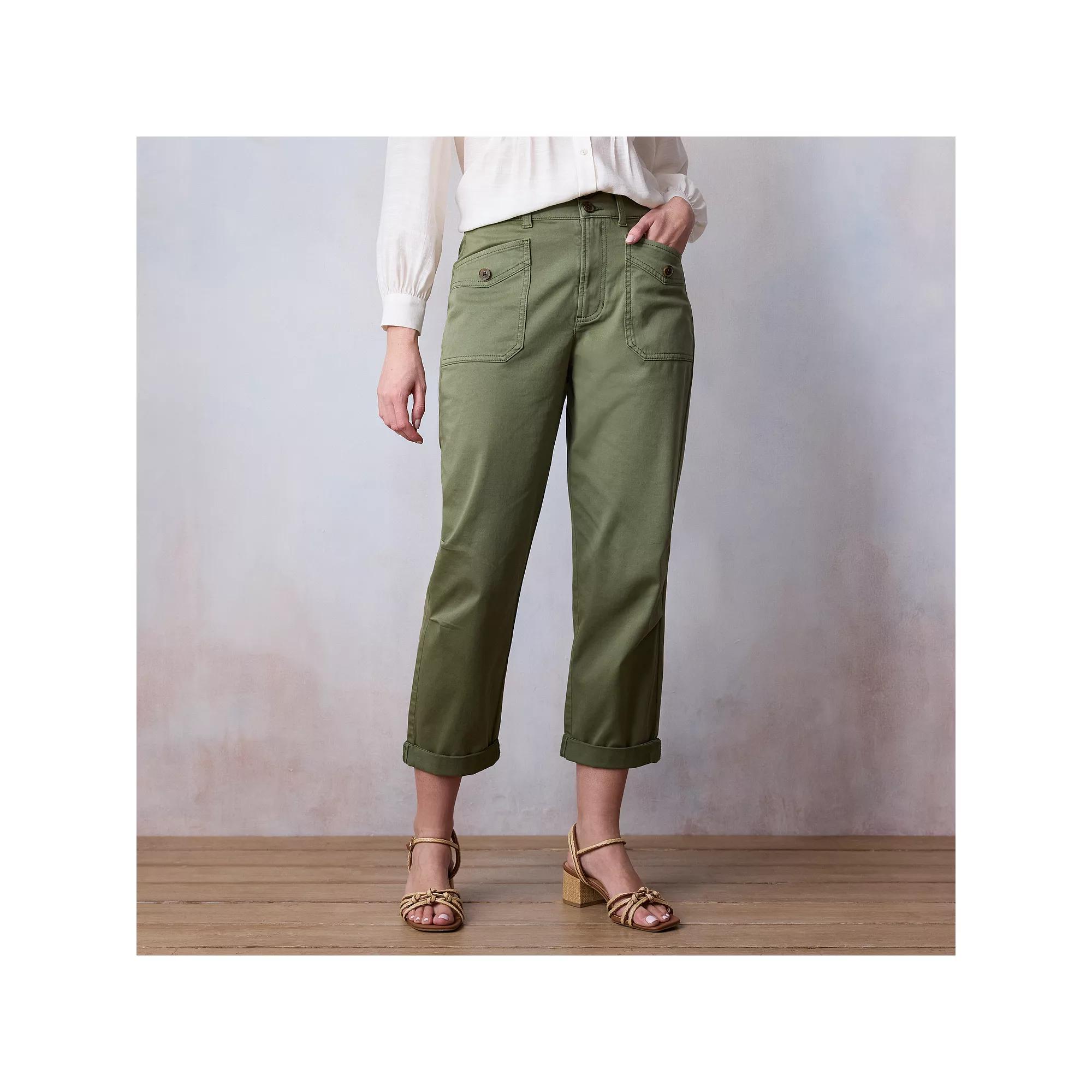 Women's LC Lauren Conrad High Rise Tapered Pants, Size: 12, Addison Green Product Image