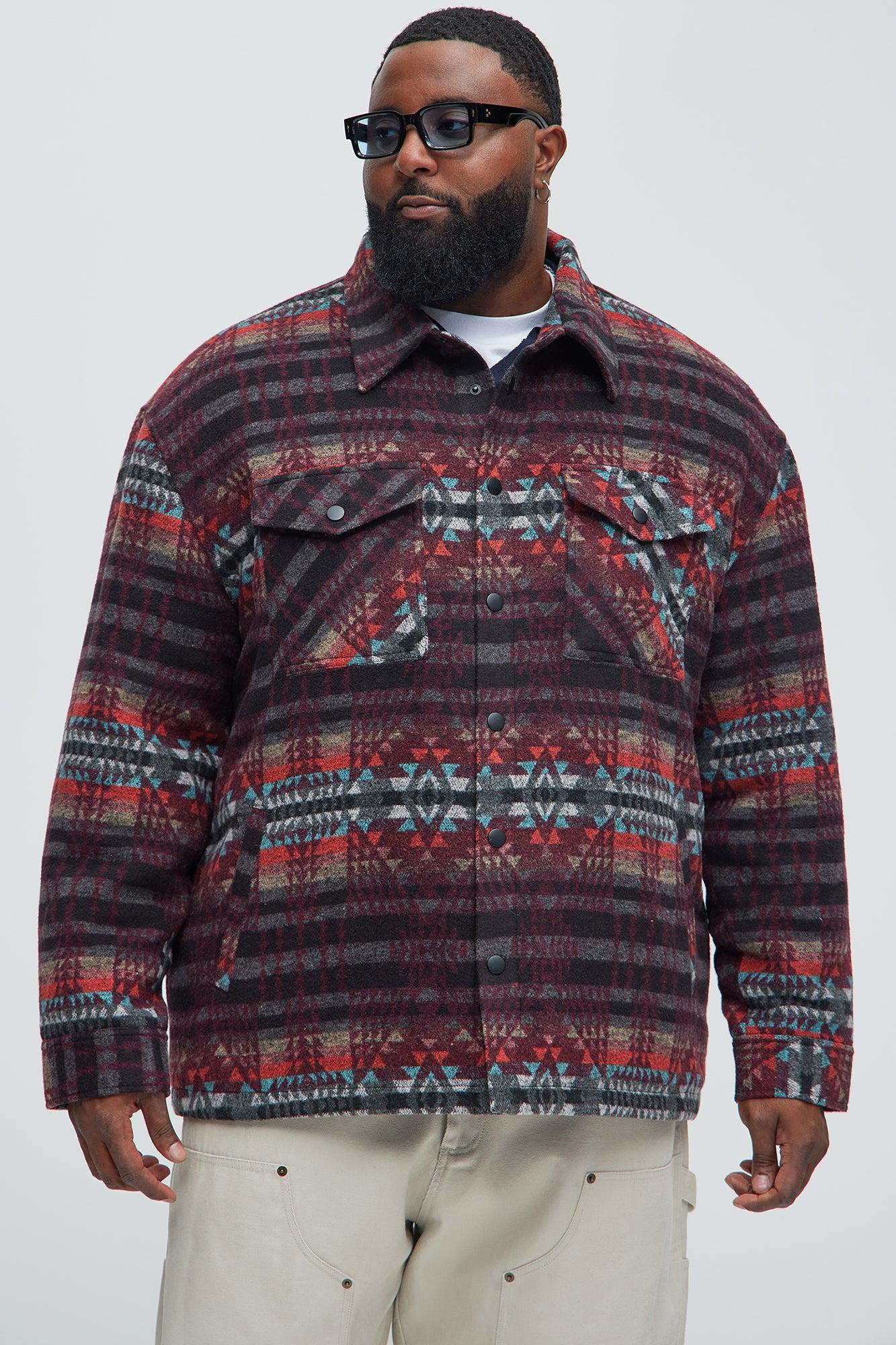 If We Ever Tried Quilted Shacket - Burgundy/combo Product Image