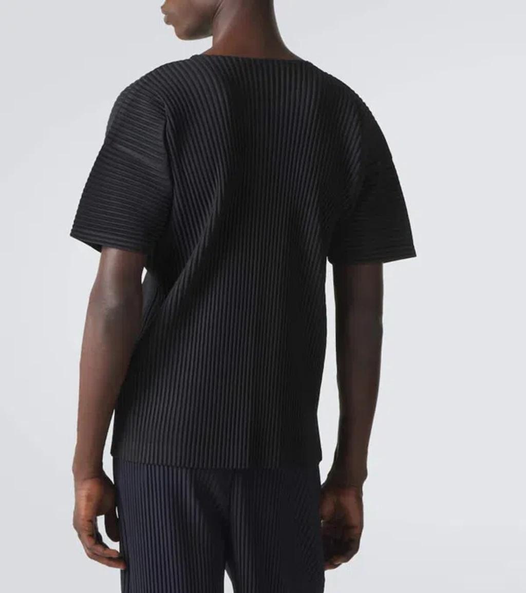 ISSEY MIYAKE Ribbed Crew Neck Short Sleeve T-shirt In Black Product Image
