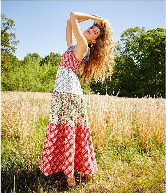 Free People Bluebell Floral Print V-Neck Sleeveless Maxi Dress Product Image