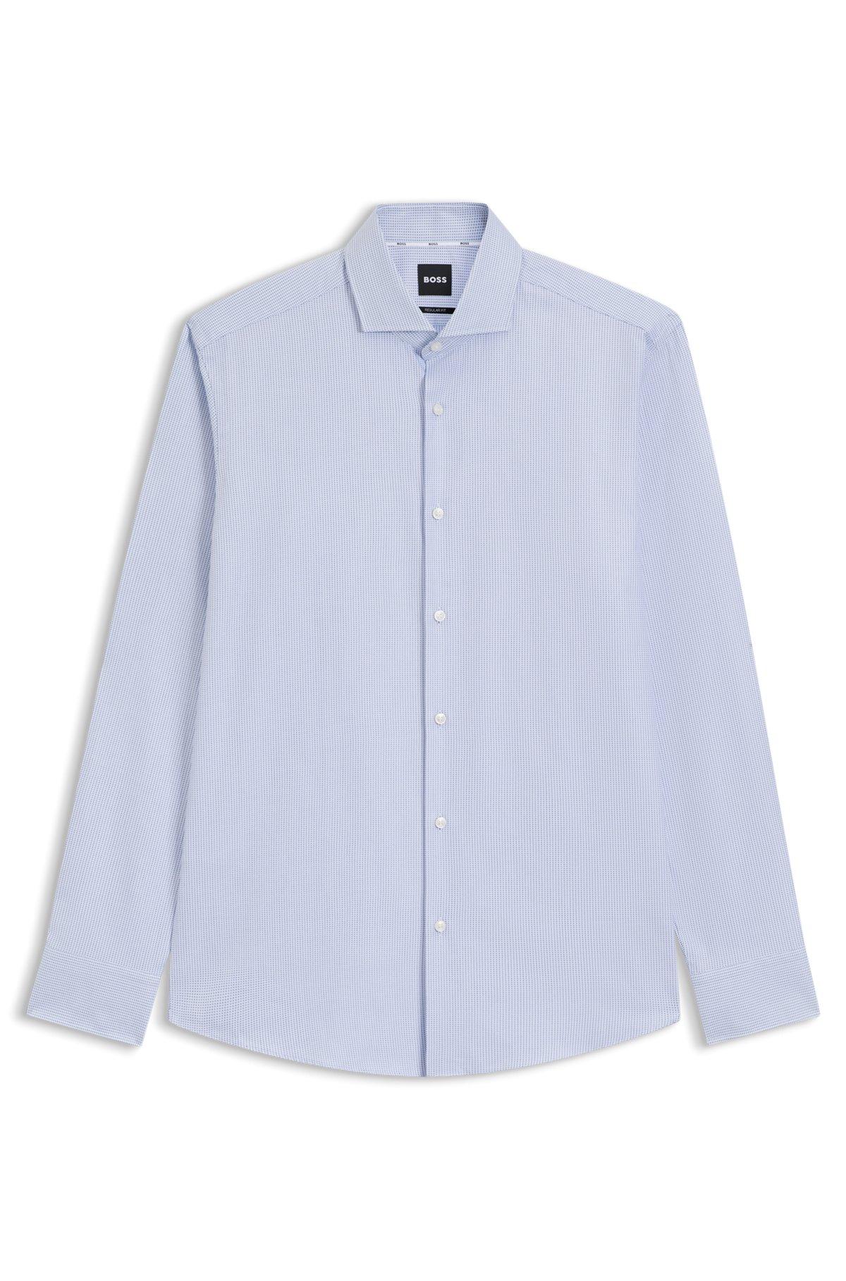 Regular-fit shirt in structured cotton Product Image