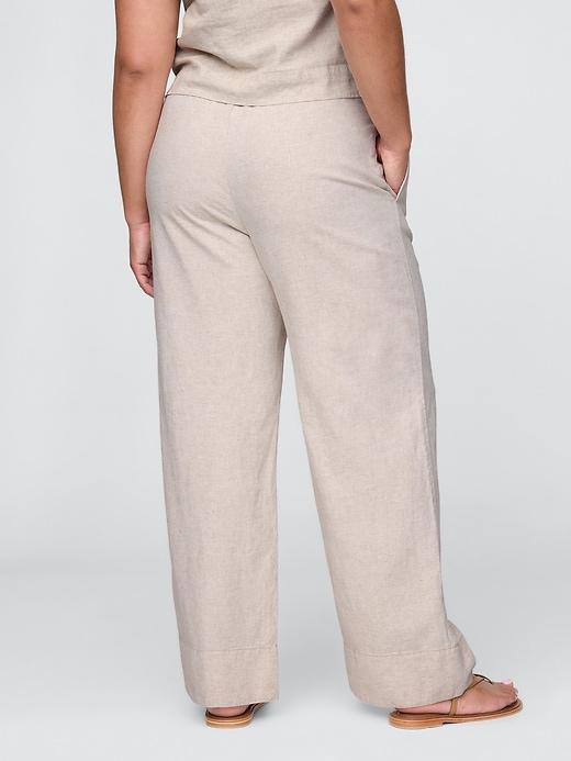 Linen-Blend Easy Wide-Hem Pants Product Image