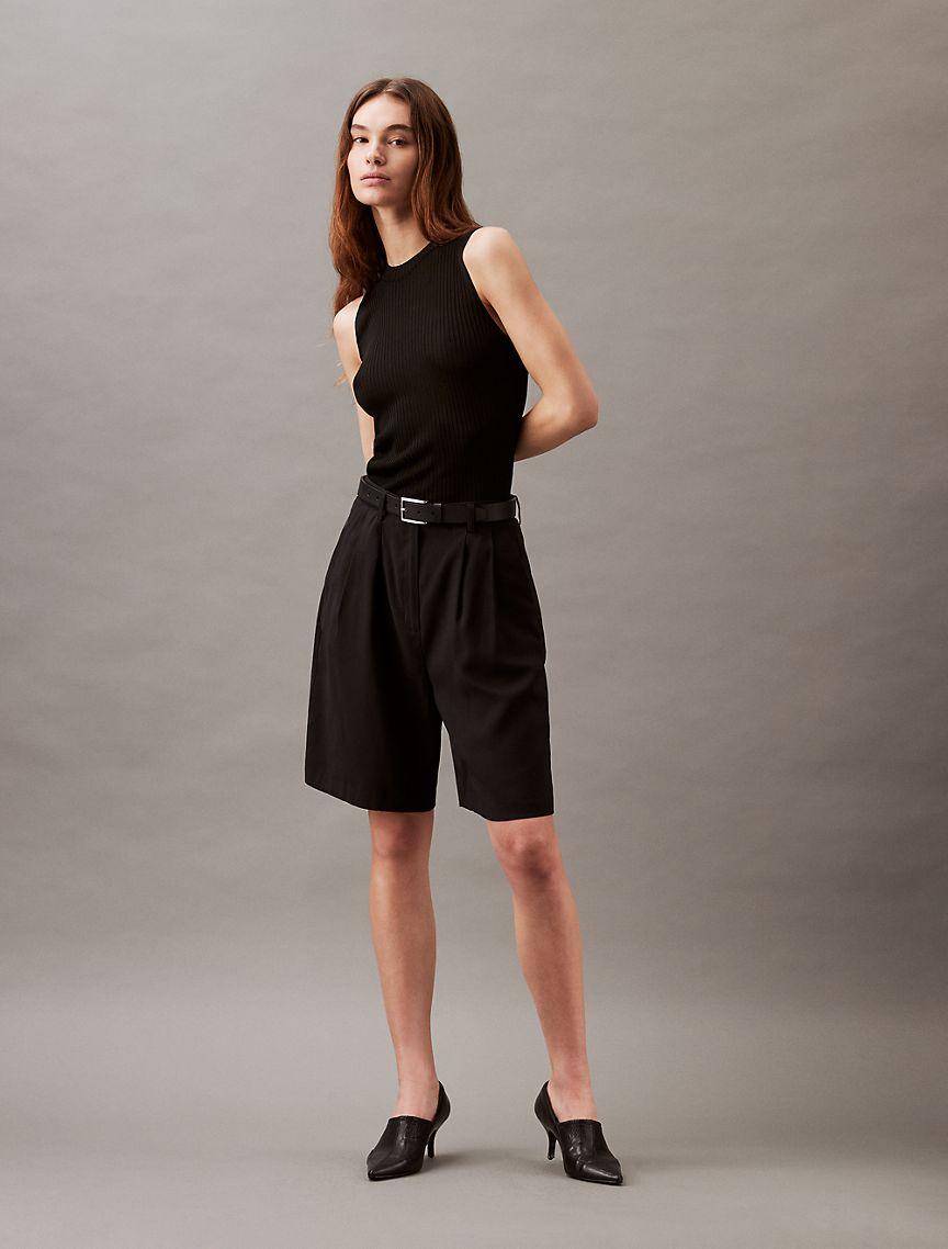 Stripe Viscose Shine Sweater Tank Product Image