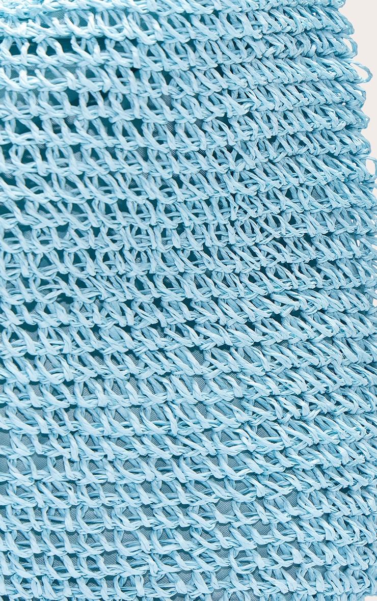 Turquoise Raffia Shoulder Bag Product Image