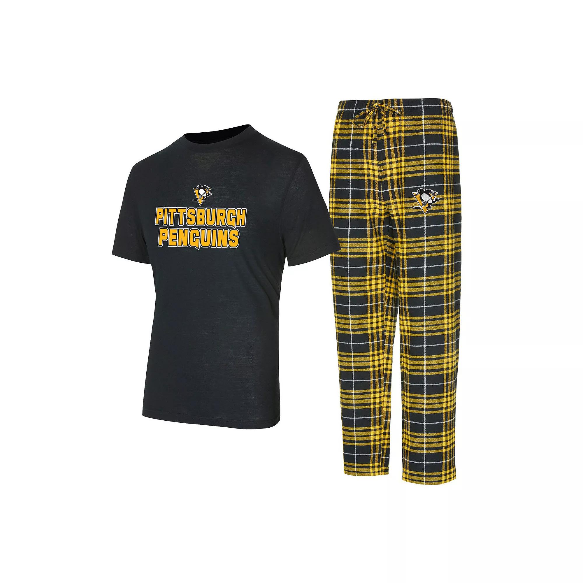 Men's Concepts Sport Pittsburgh Penguins Vector T-Shirt & Pants Sleep Set, Size: Large, Black Product Image