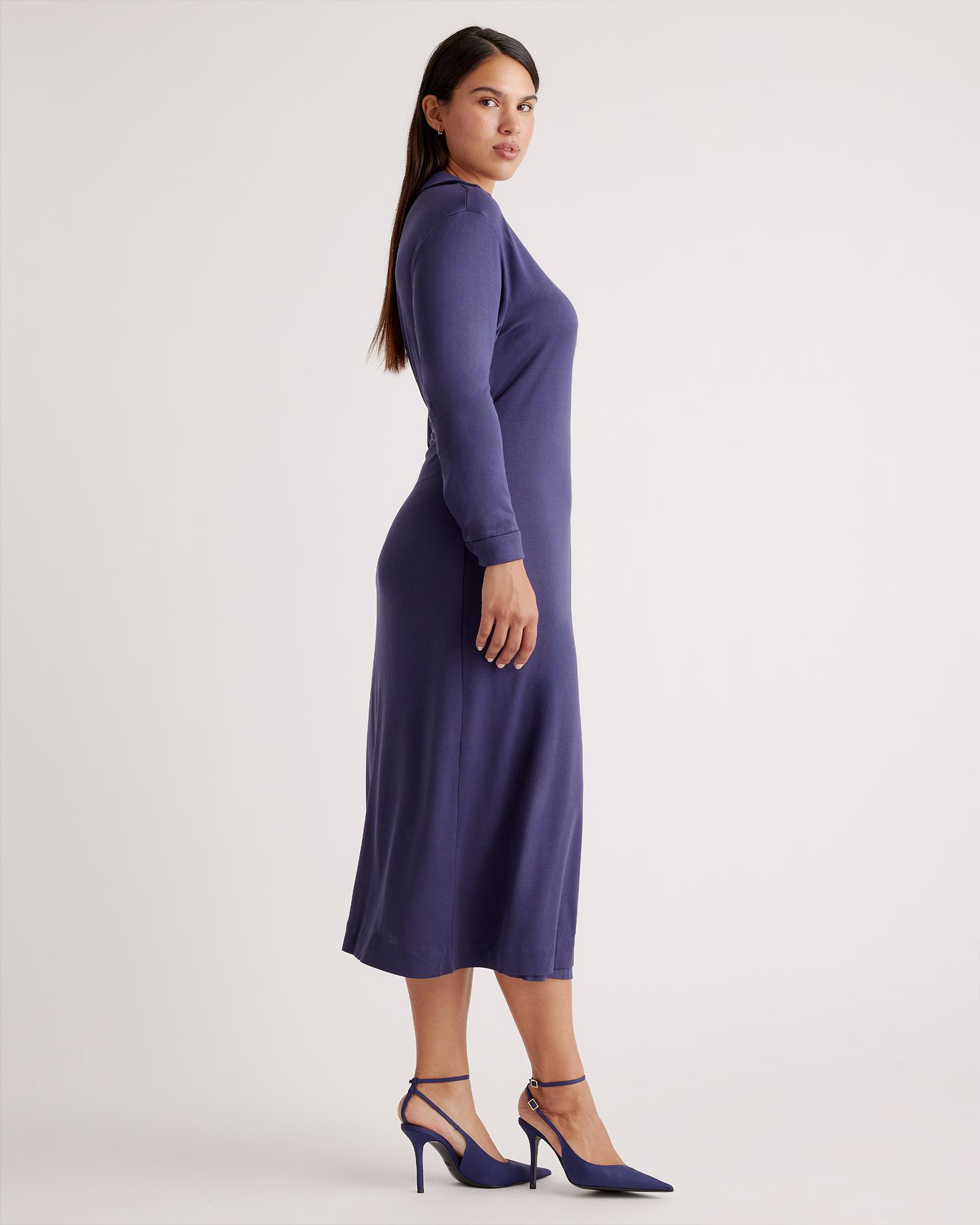 Quince | Women's 100% Silk Jersey Midi Wrap Dress Size XL Product Image