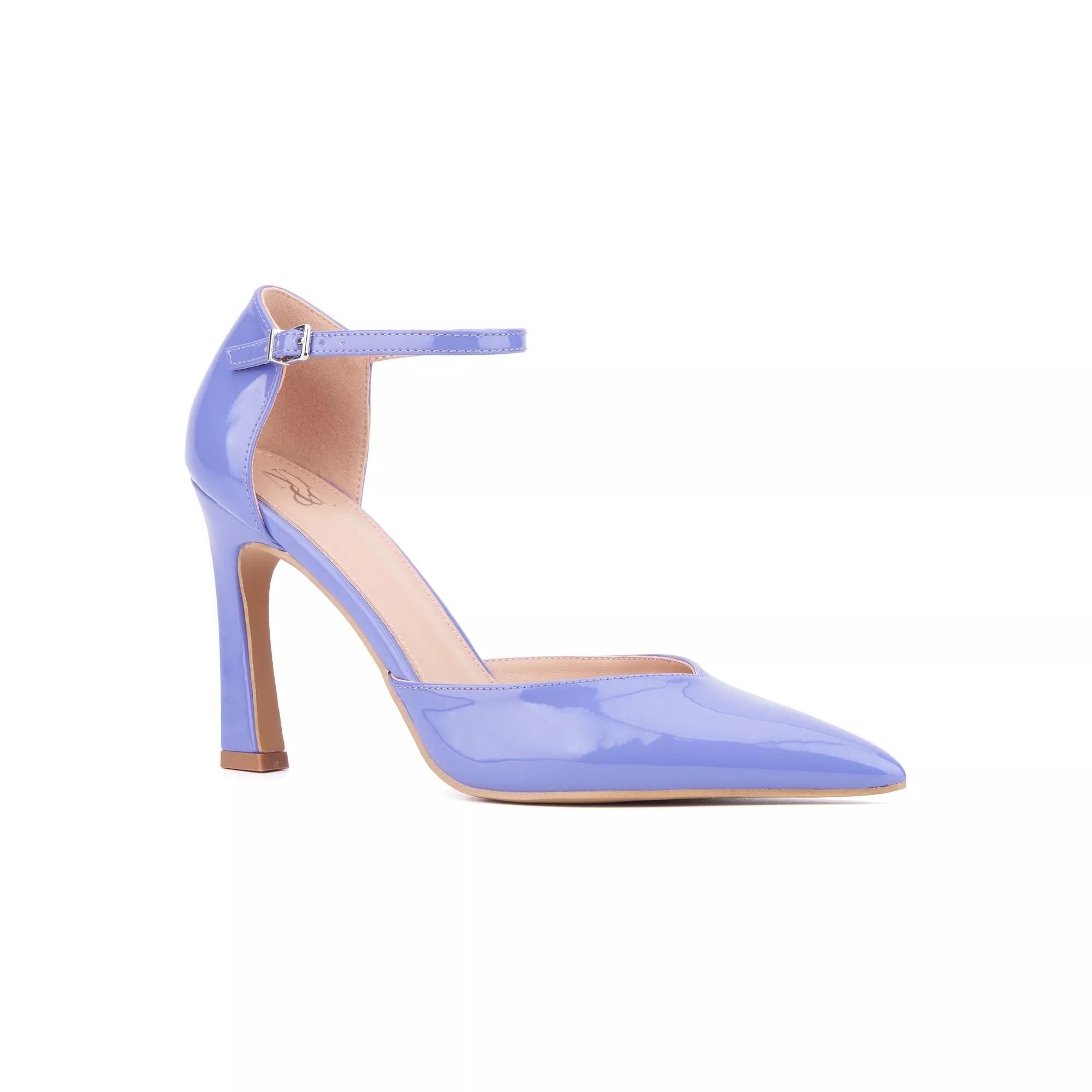 New York & Company Xaria Women's Ankle Strap Heels, Size: 6, Purple Patent Product Image
