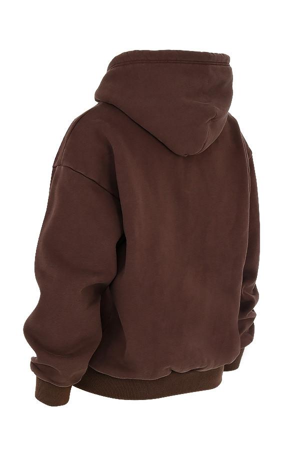 Storm  chocolate cotton fleece-back zip through hoodie - sale Product Image