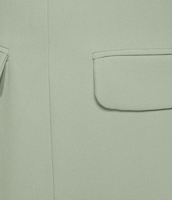 Le' AL.X Woven Straight Neck Strapless Cargo Flap Suit Midi Dress Product Image