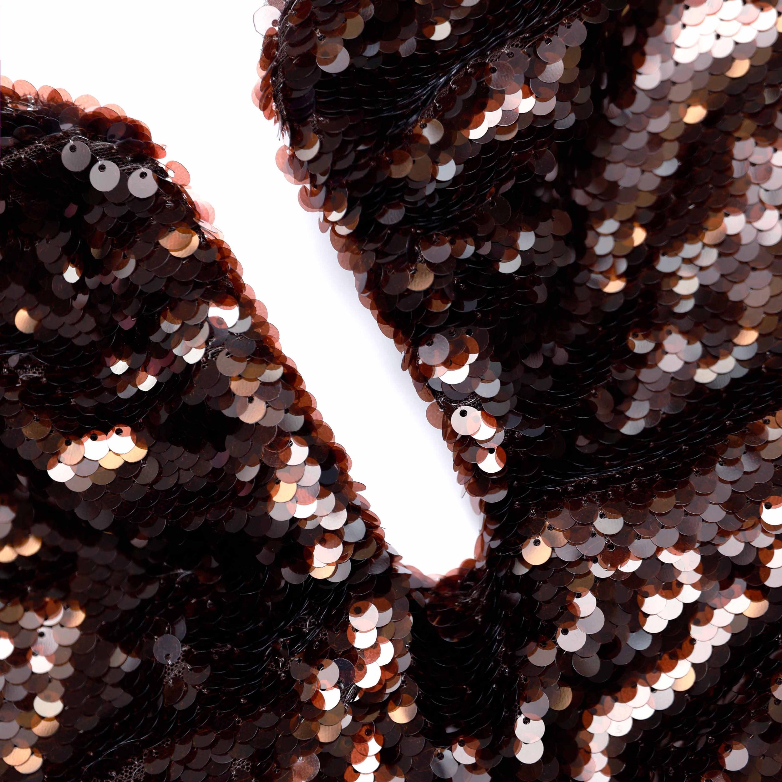 Brown Sequin Off Shoulder Maxi Dress Product Image