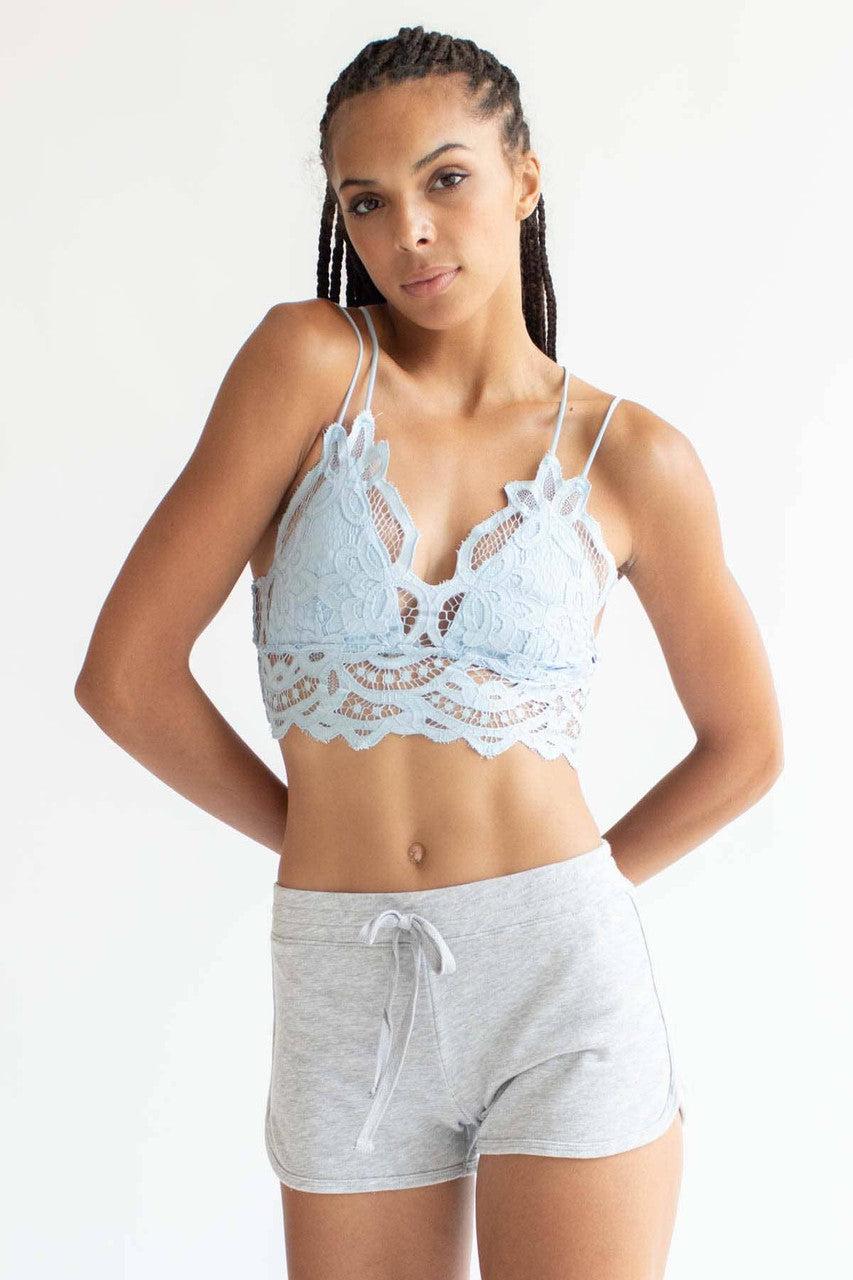 Blue Lace Cross Back Bralette Product Image