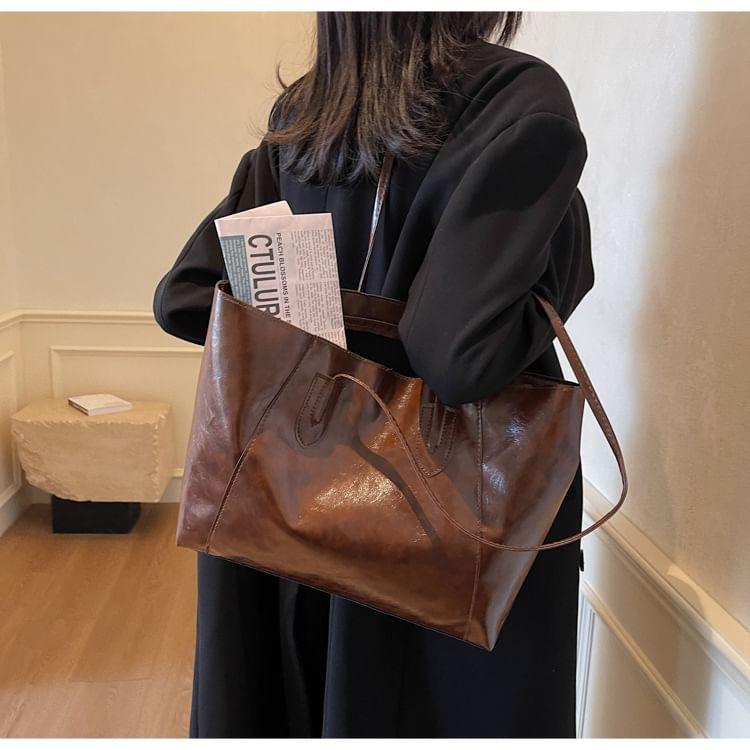 Faux Leather Tote Bag Product Image
