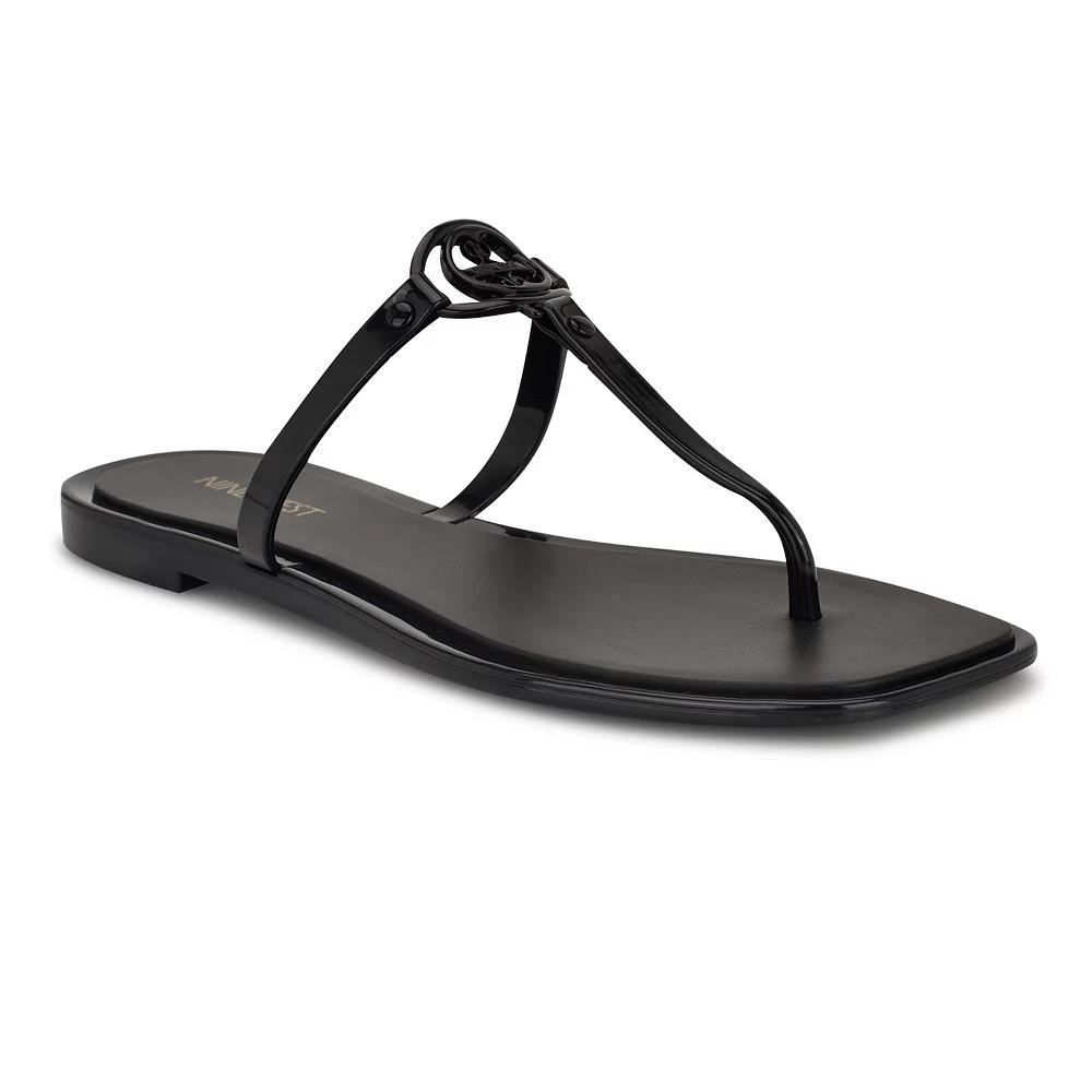 Nine West Dacota Women's Square Toe Slip-On Sandals, Size: 7, Black Product Image