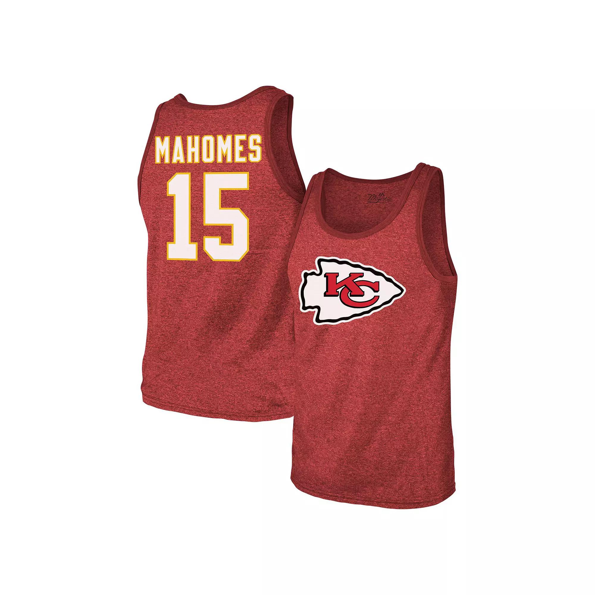 Men's Majestic Threads Patrick Mahomes Red Kansas City Chiefs Tri-Blend Player Name & Number Tank Top, Size: Medium Product Image