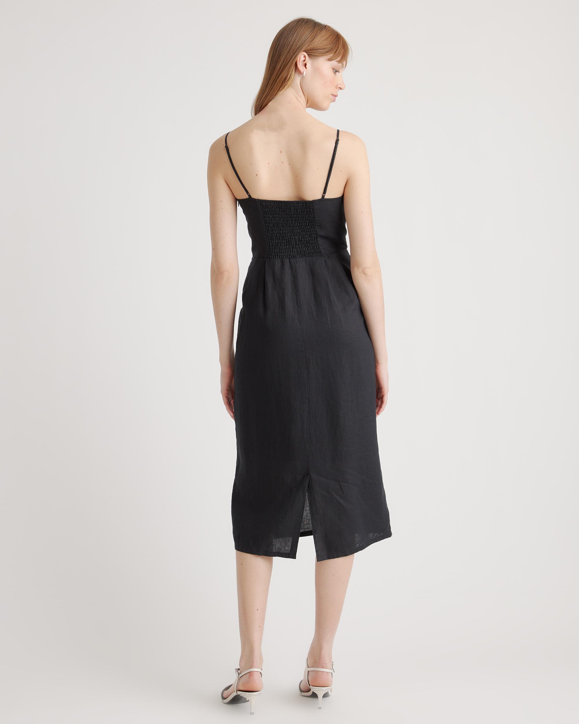 Quince | Women's 100% European Linen Scoop Neck Midi Dress Product Image