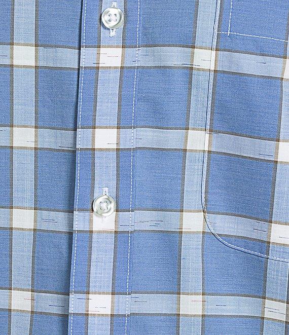 Gold Label Roundtree & Yorke Non-Iron Short Sleeve Large Windowpane Pattern Sport Shirt Product Image