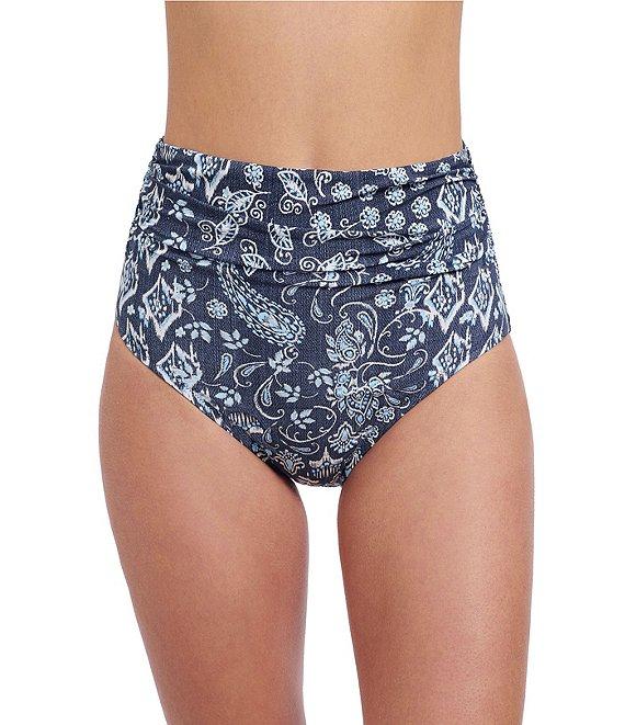 Profile By Gottex Flores Paisley Women's High Waist Shirred Swim Bottom Product Image