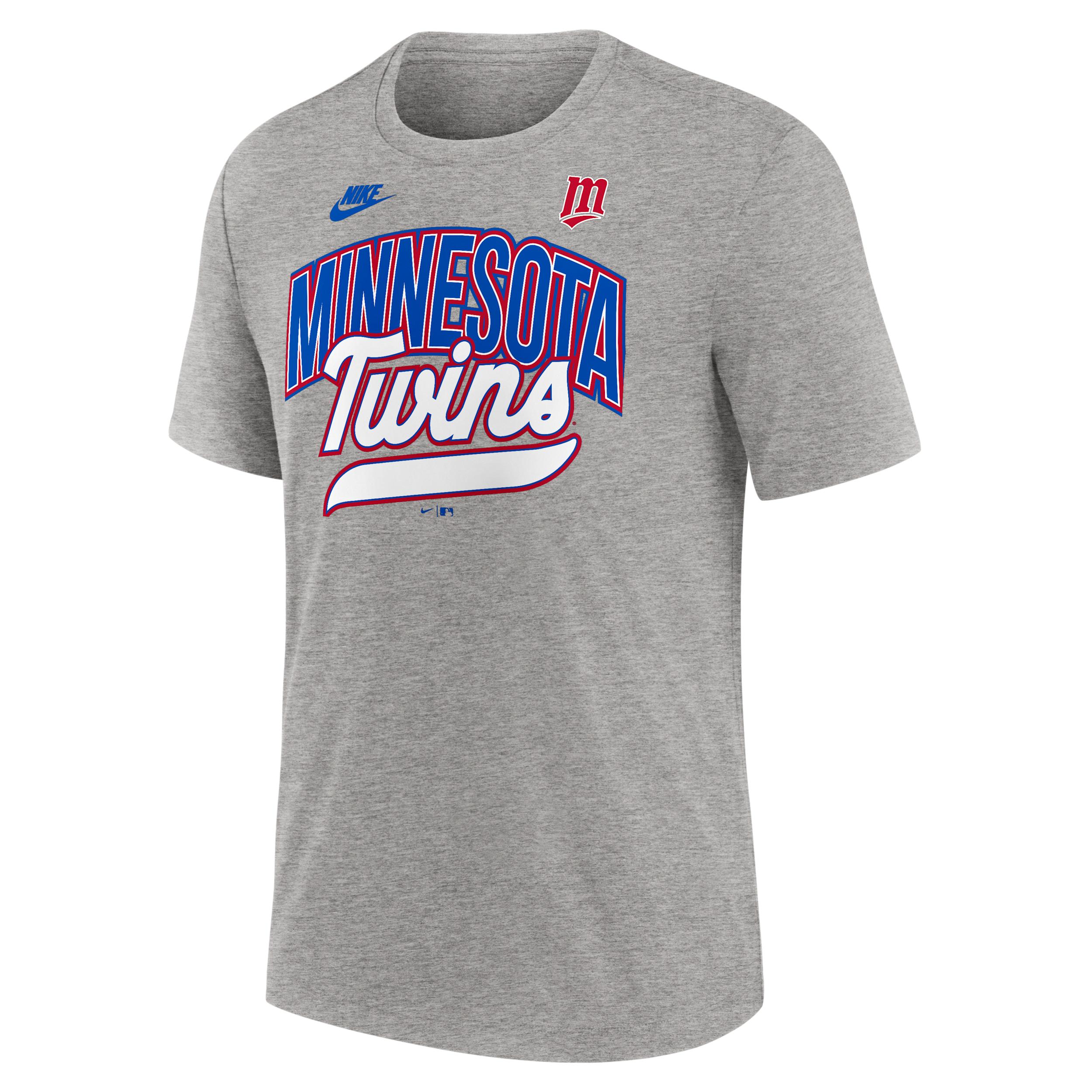 Men's Nike Heather Gray Minnesota Twins Cooperstown Collection Retro Tri-Blend T-Shirt,  Product Image