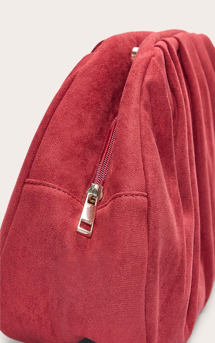 Bright Red Oversized Ruched Clutch Product Image