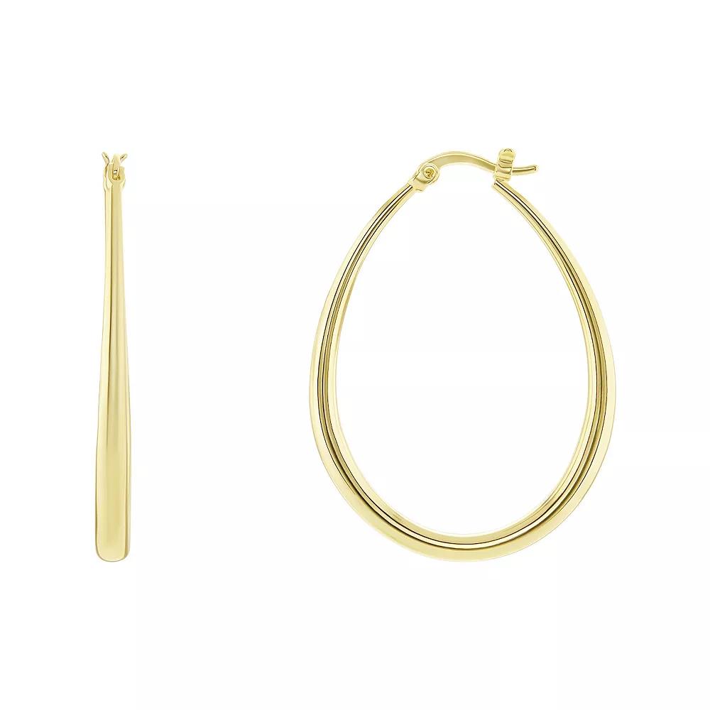 PRIMROSE Polished Oval Hoop Earrings, Women's, Size: 45MM, Gold Tone Product Image