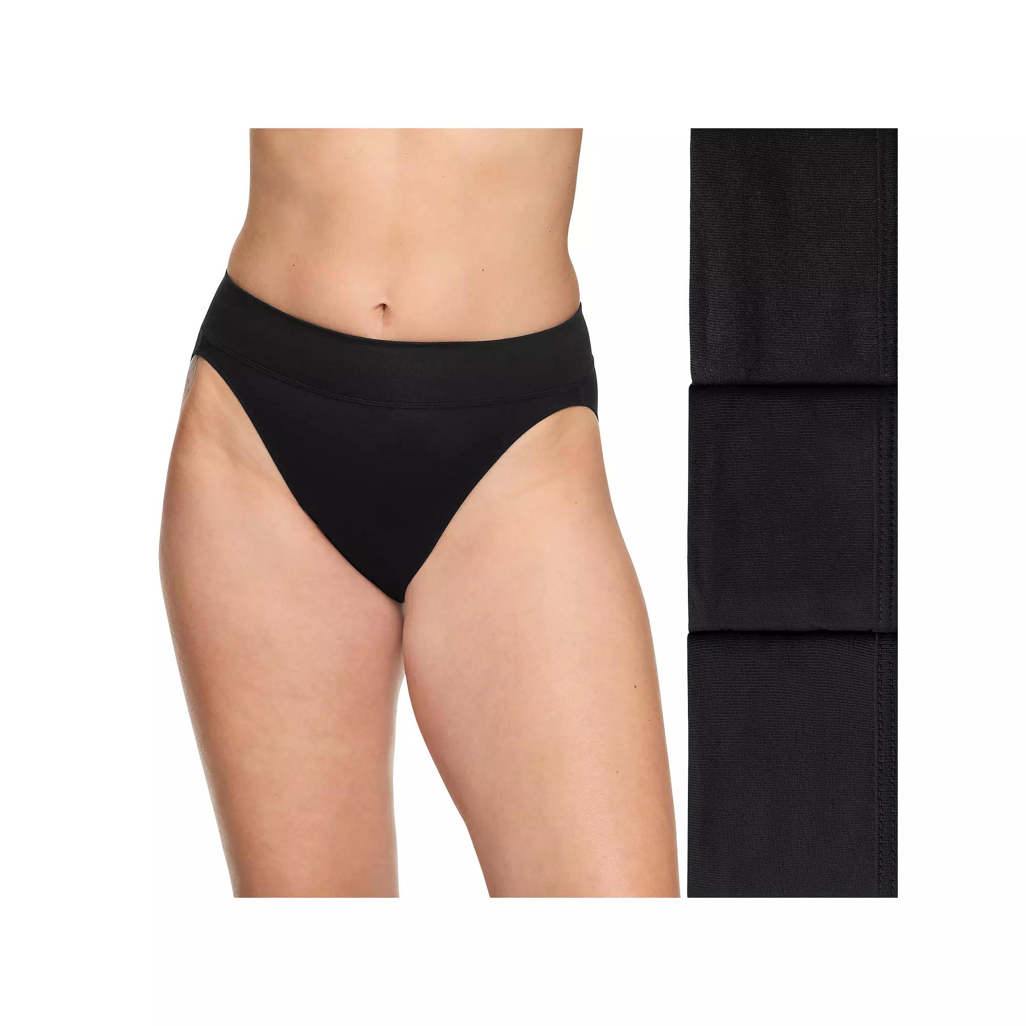 Women's Warners No Pinching No Problems® 3-pk. Dig-Free Mid-Waist Hi-Cut Panty RT4403P,  Product Image