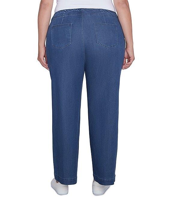 Ruby Rd. Plus Size Wide-Leg Button-Front Jeans Product Image