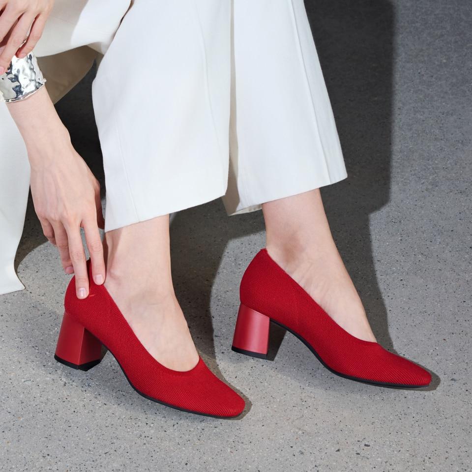 Square-Toe Stress FREE Chunky Heels (Elize) Product Image