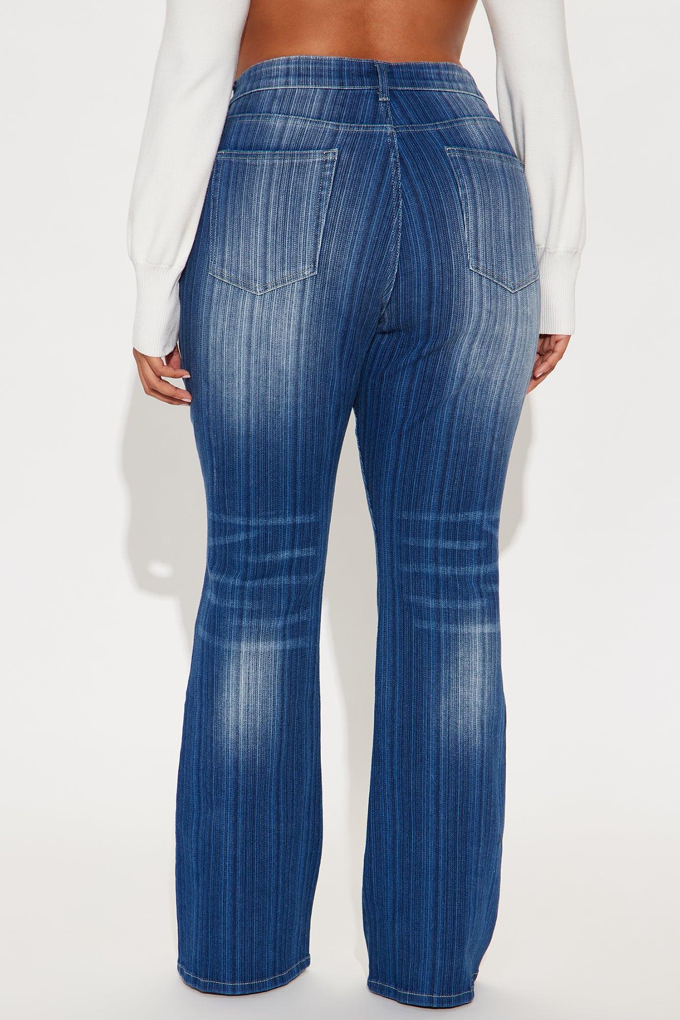 Struck A Chord Stretch Flare Jeans - Medium Wash Product Image