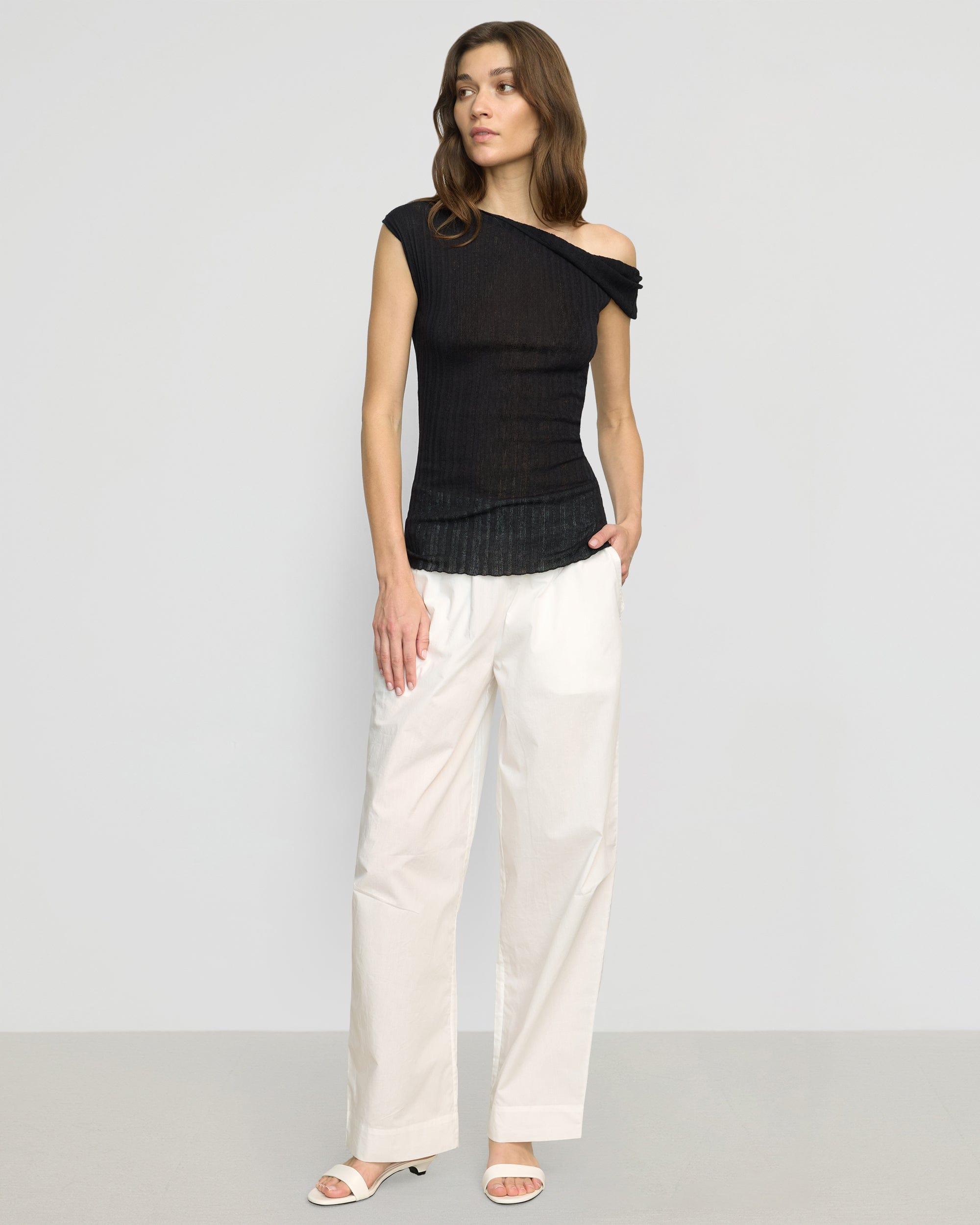 Saba Off-Shoulder Semi-Sheer Knit Top Product Image