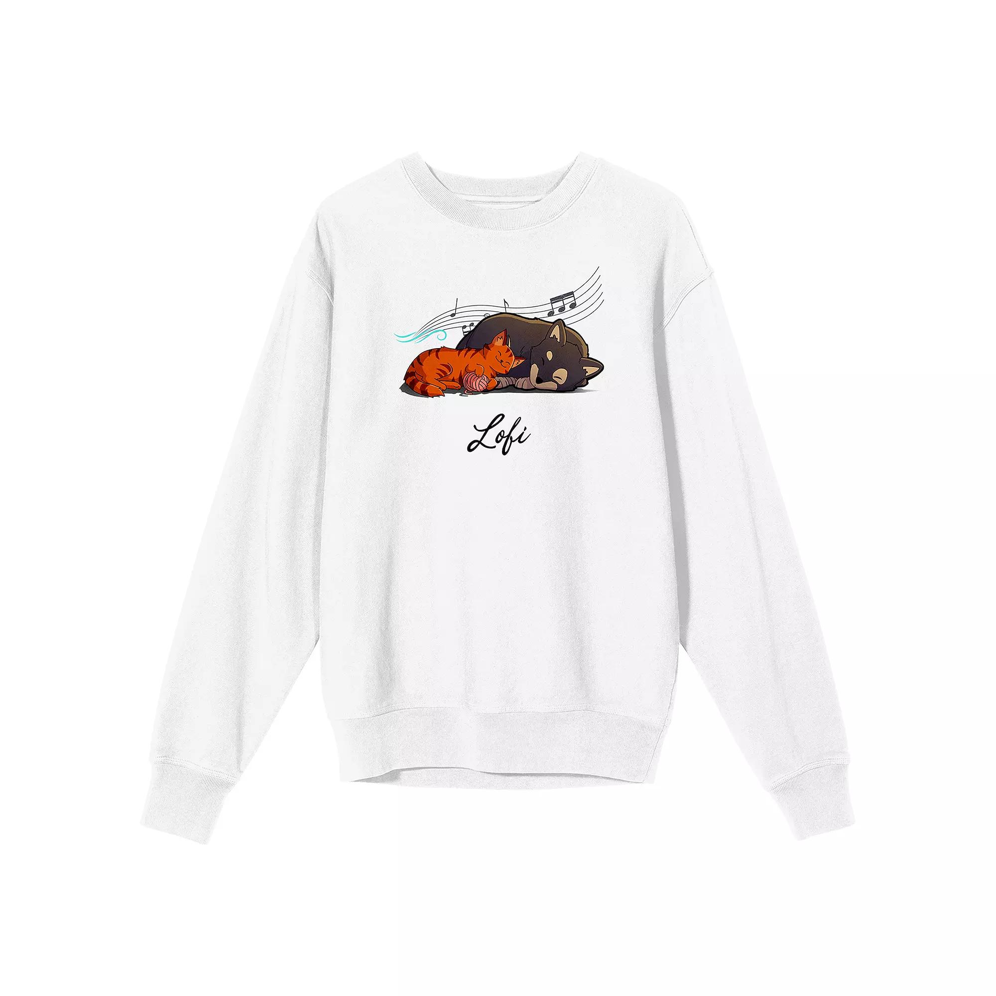 Men's LOFI Girl Dog And Cat Sweatshirt,  Product Image